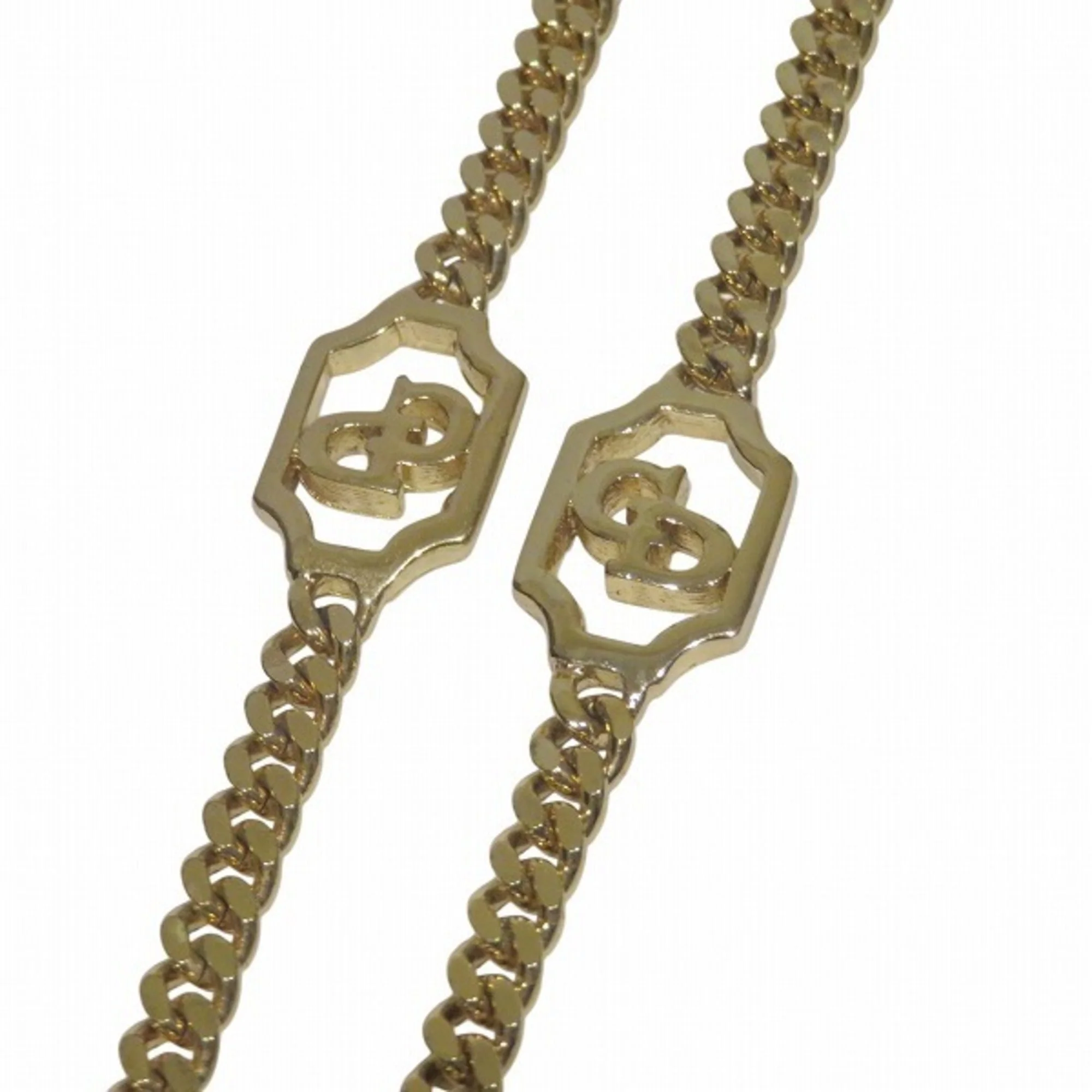 Pendant Necklace Gold GP Long Chain Motif - Image 4