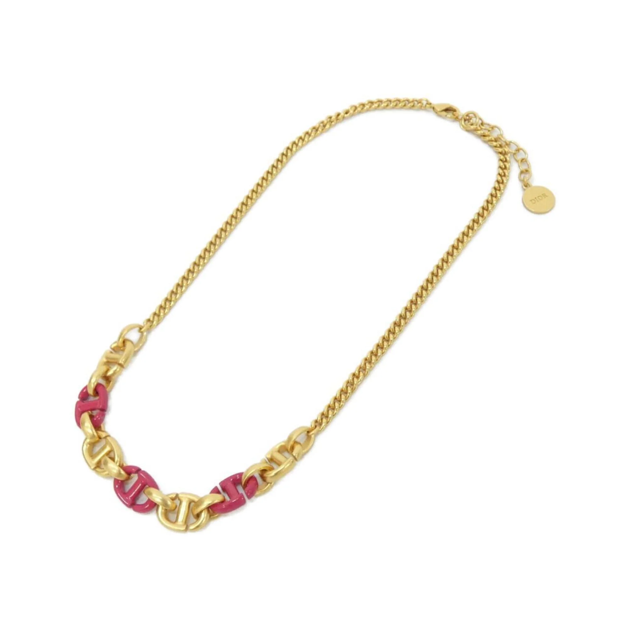 Pendant Necklace Gold Pink - Image 2