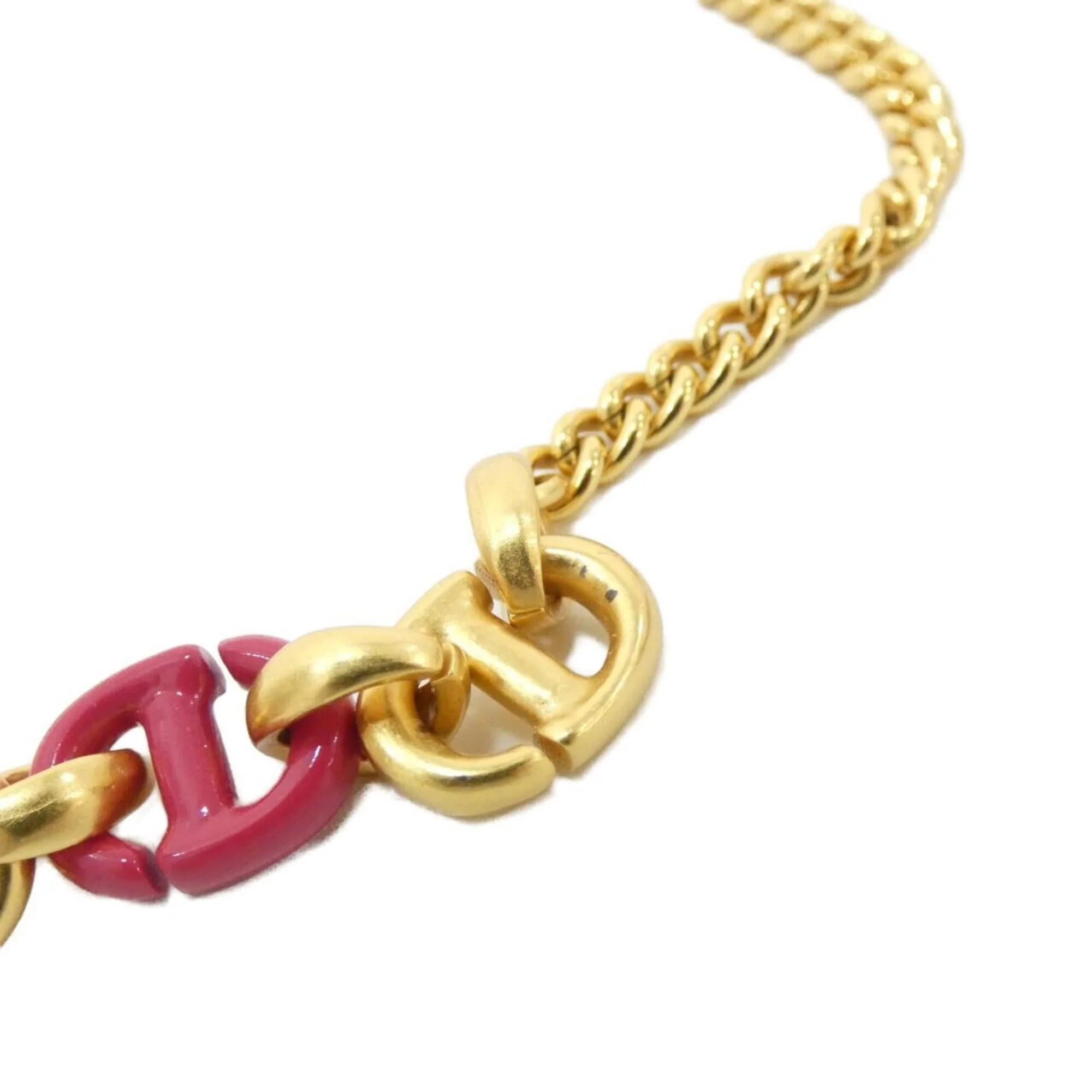 Pendant Necklace Gold Pink - Image 3