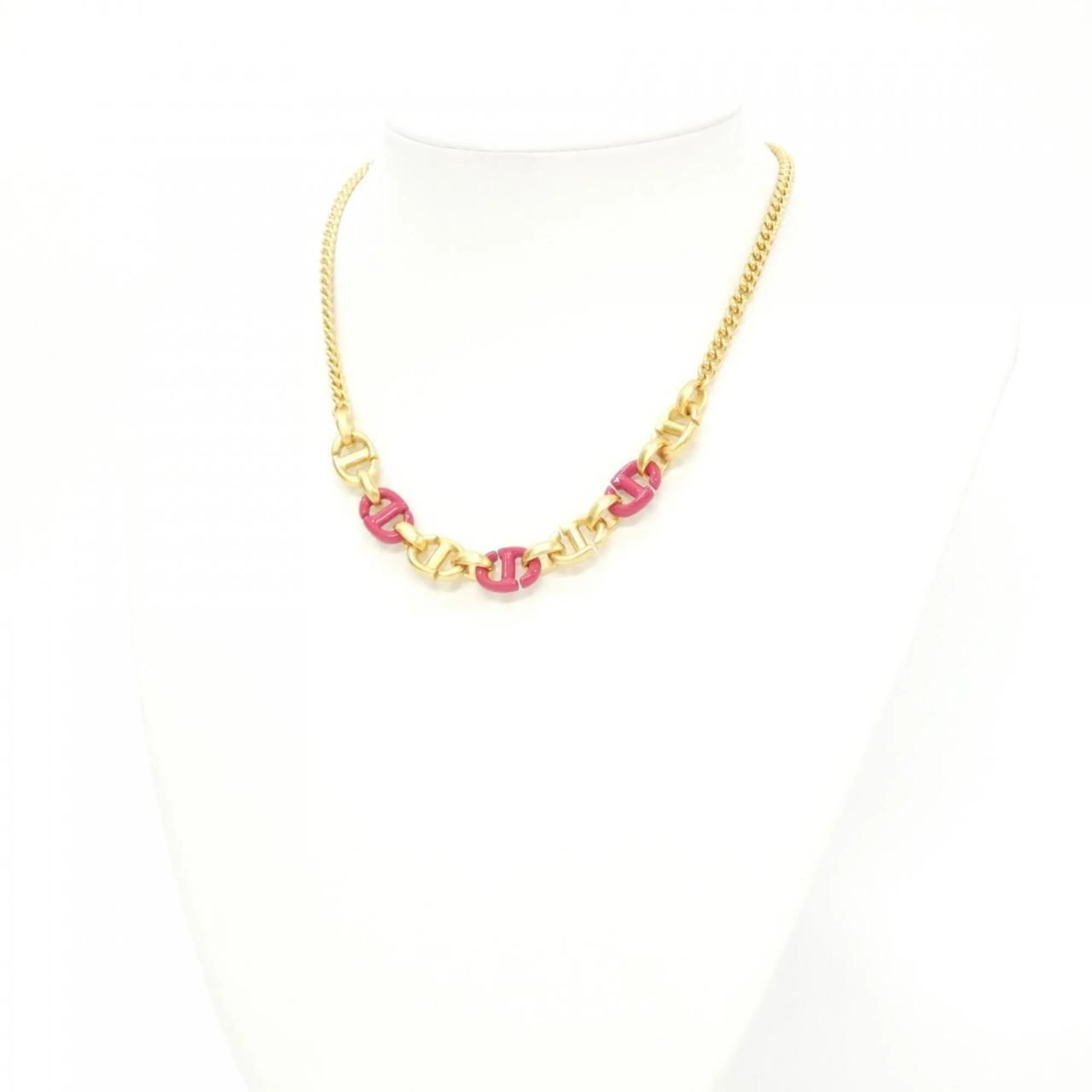 Pendant Necklace Gold Pink - Image 5