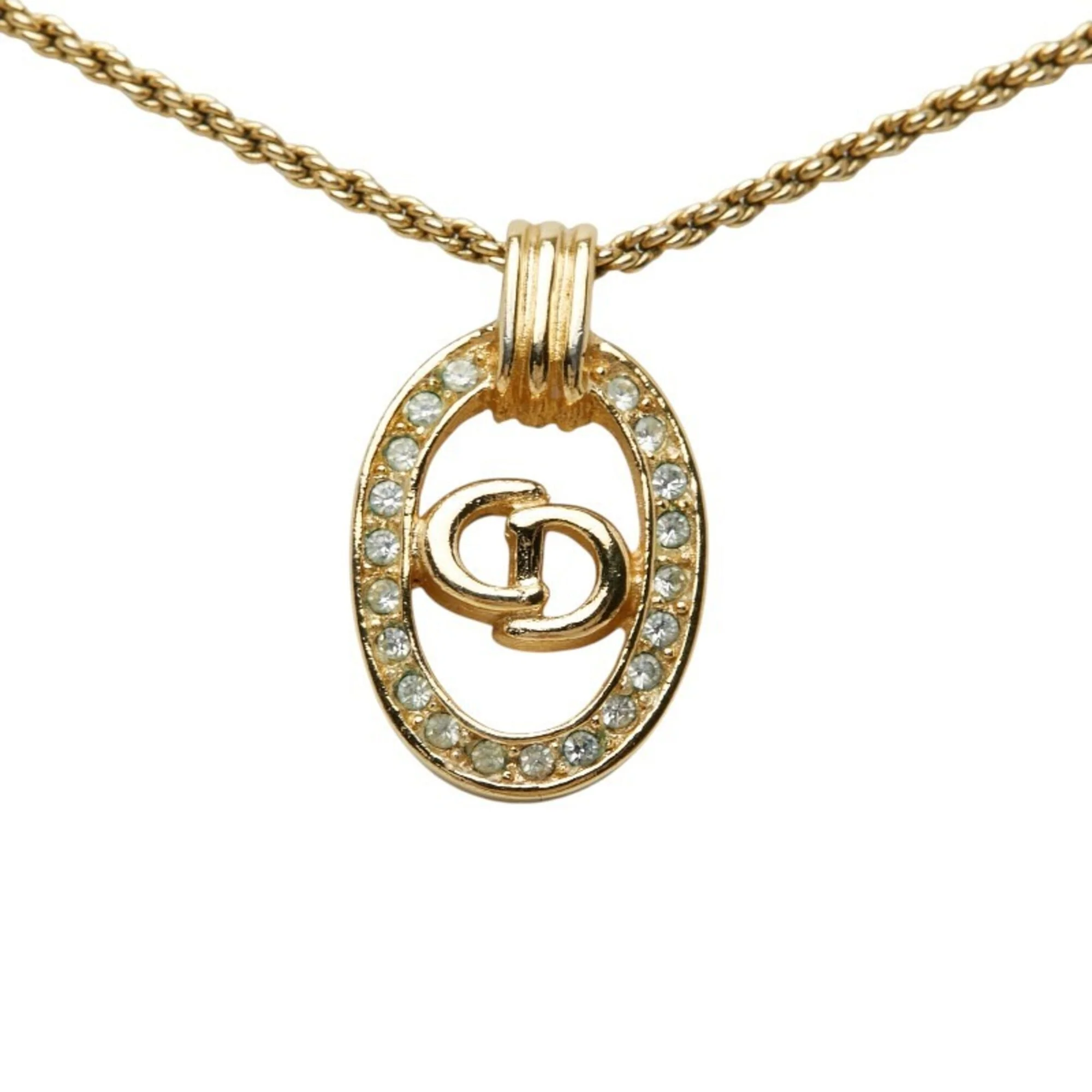 Pendant Necklace Gold Plated and Rhinestone - Image 2