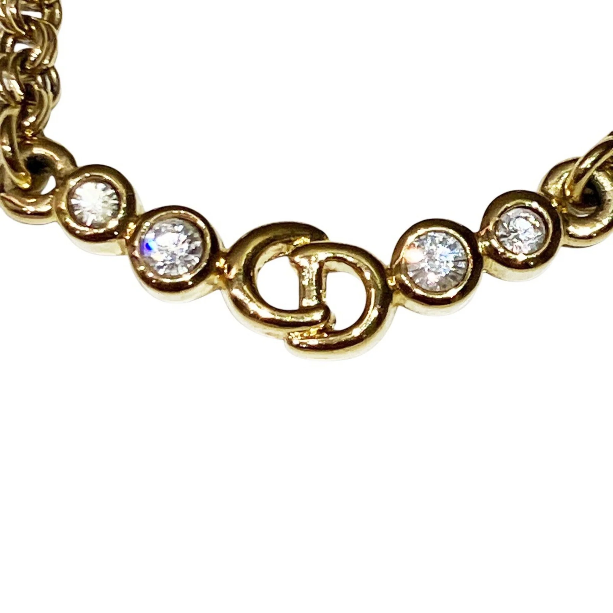 Pendant Necklace Gold with Rhinestone