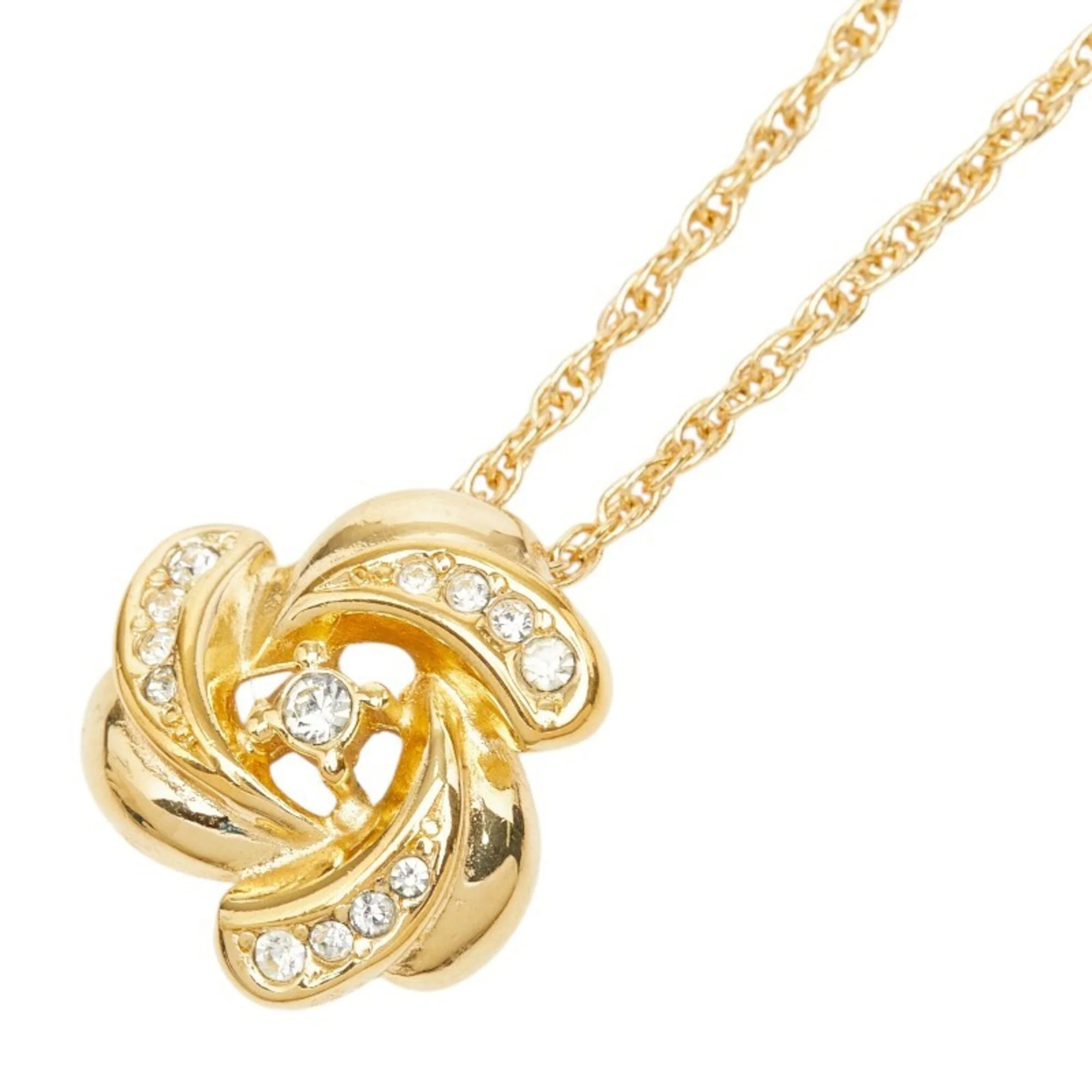 Pendant Necklace Gold With Rhinestone