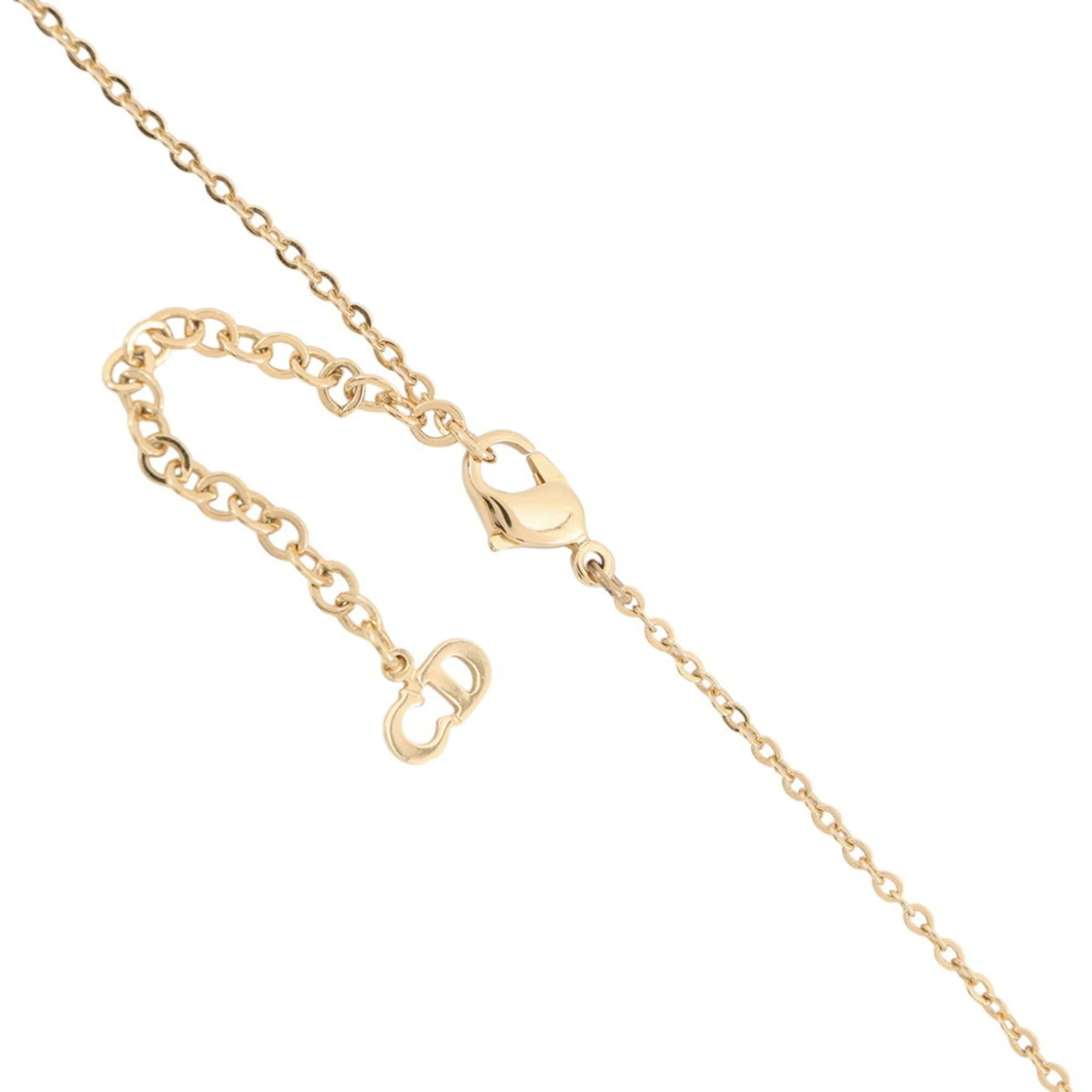 Pendant Necklace Metal and Rhinestone Gold - Image 5