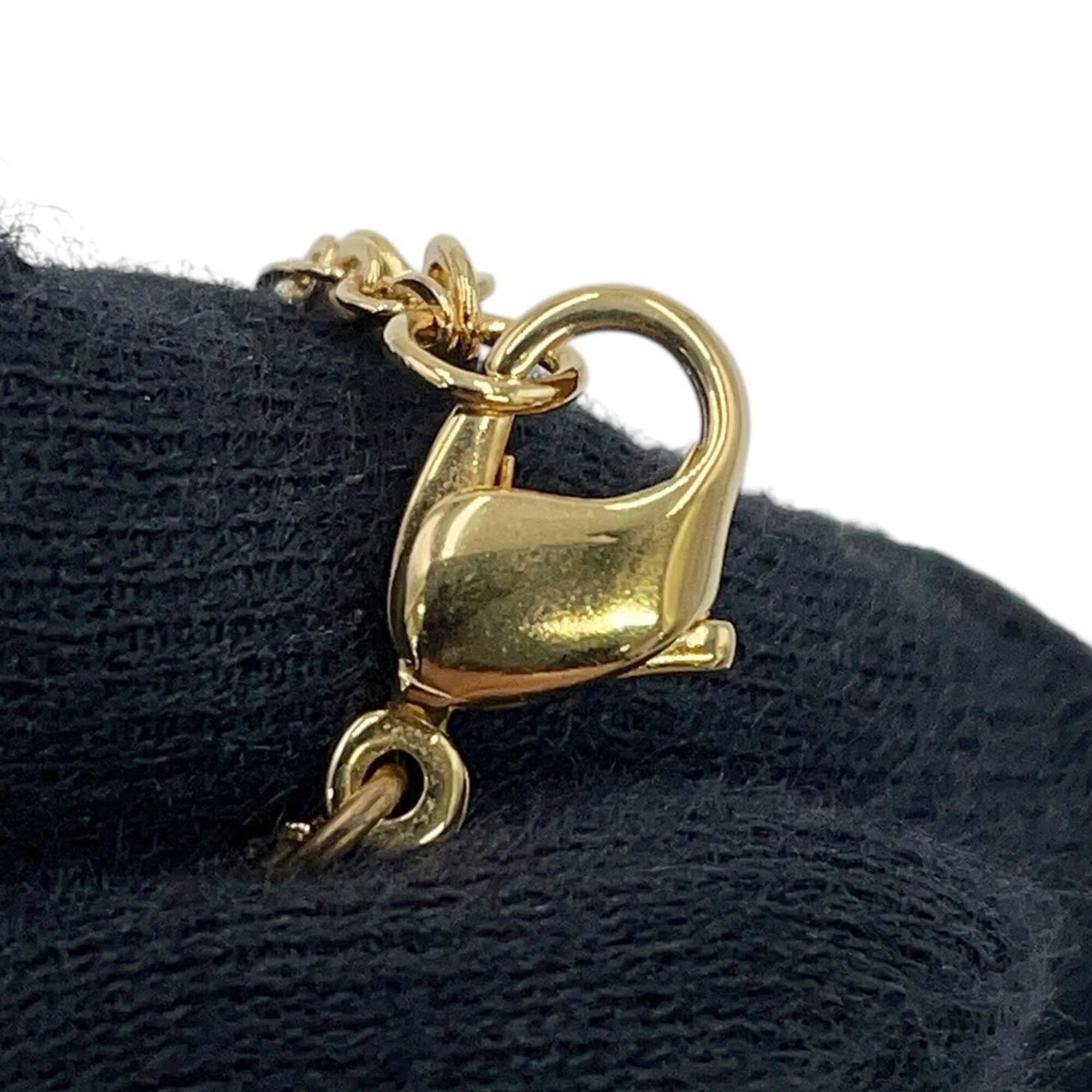 Pendant Necklace Metal and Rhinestone Gold - Image 7