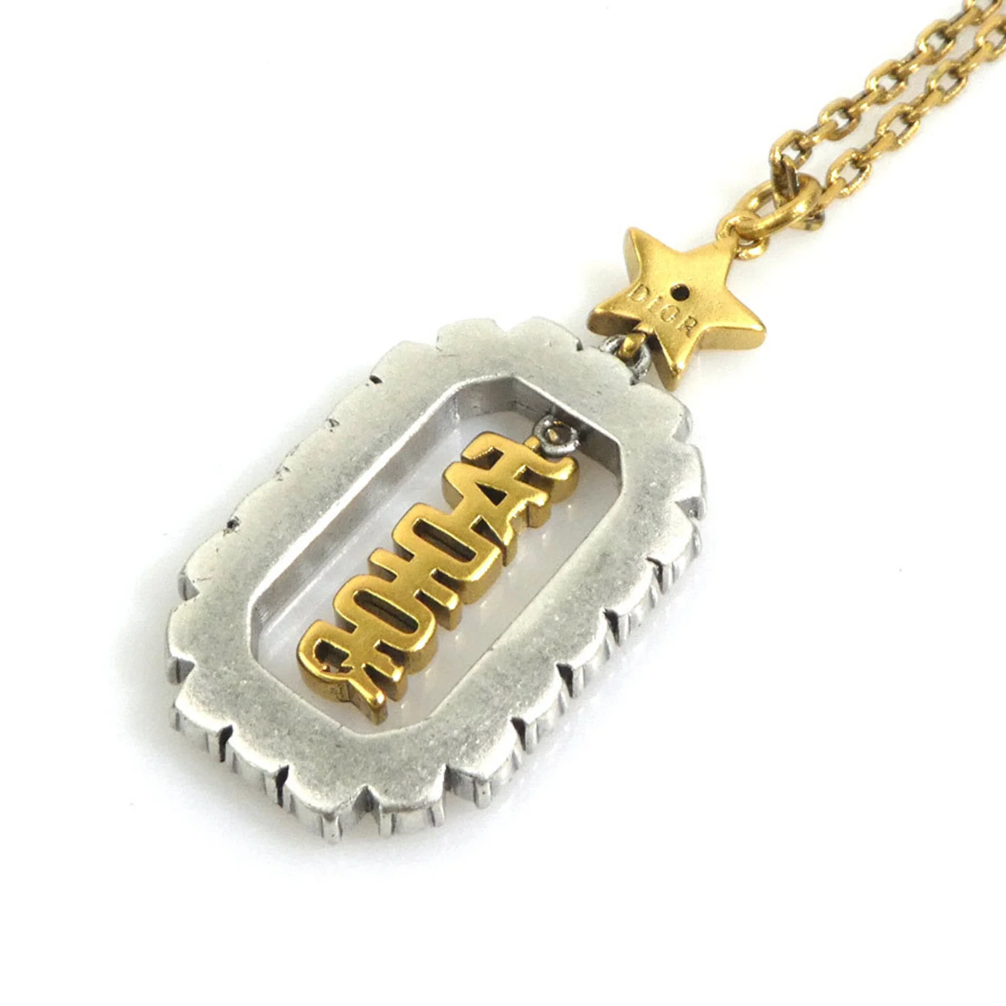 Pendant Necklace Metal Gold and White - Image 6