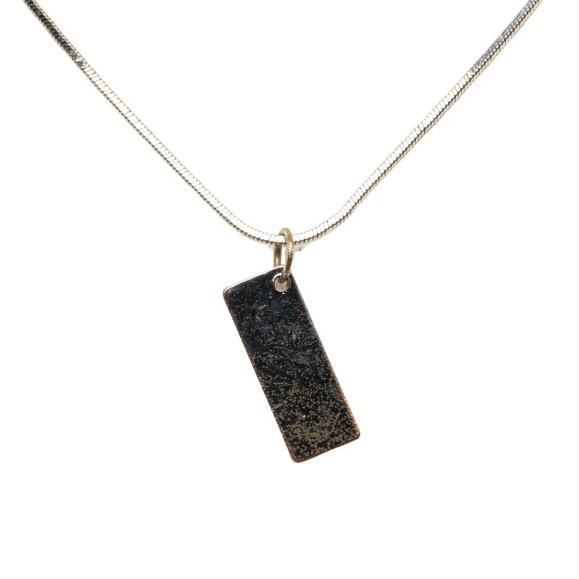 Pendant Necklace Metal Pink and Silver - Image 2