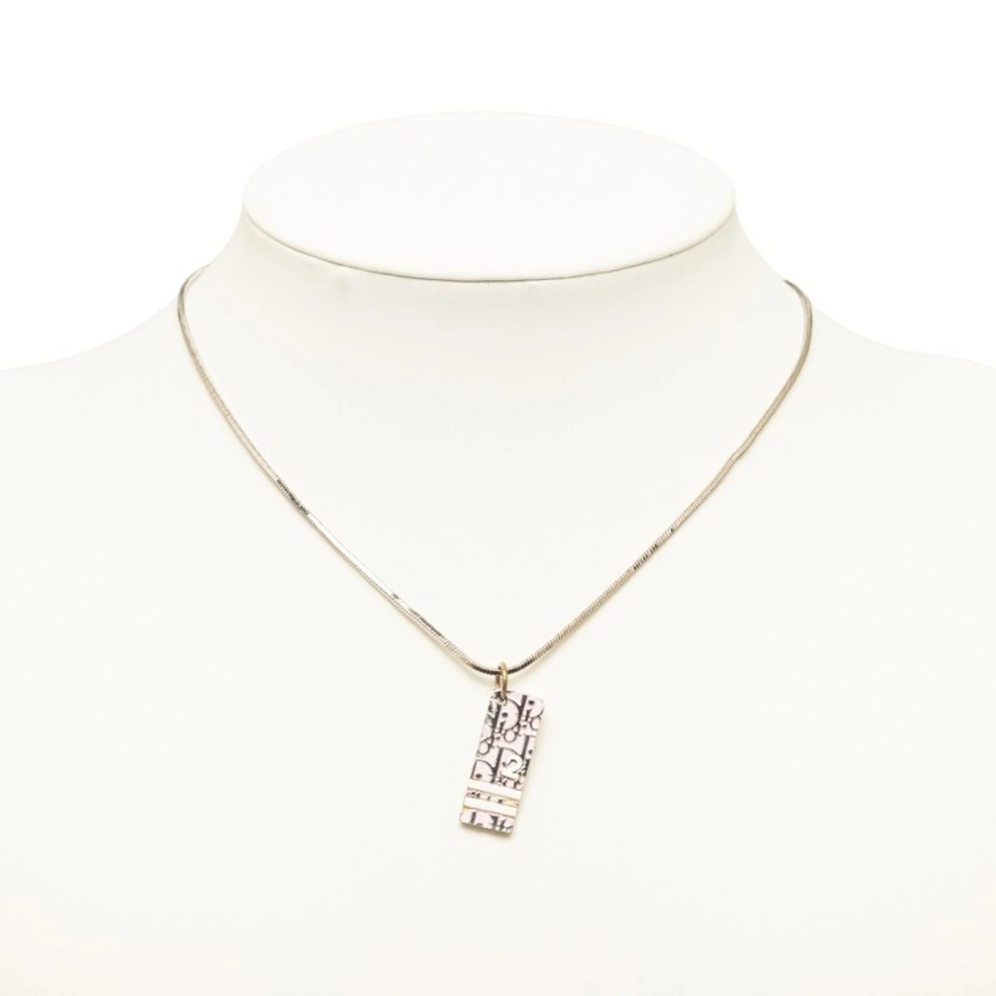 Pendant Necklace Metal Pink and Silver - Image 7