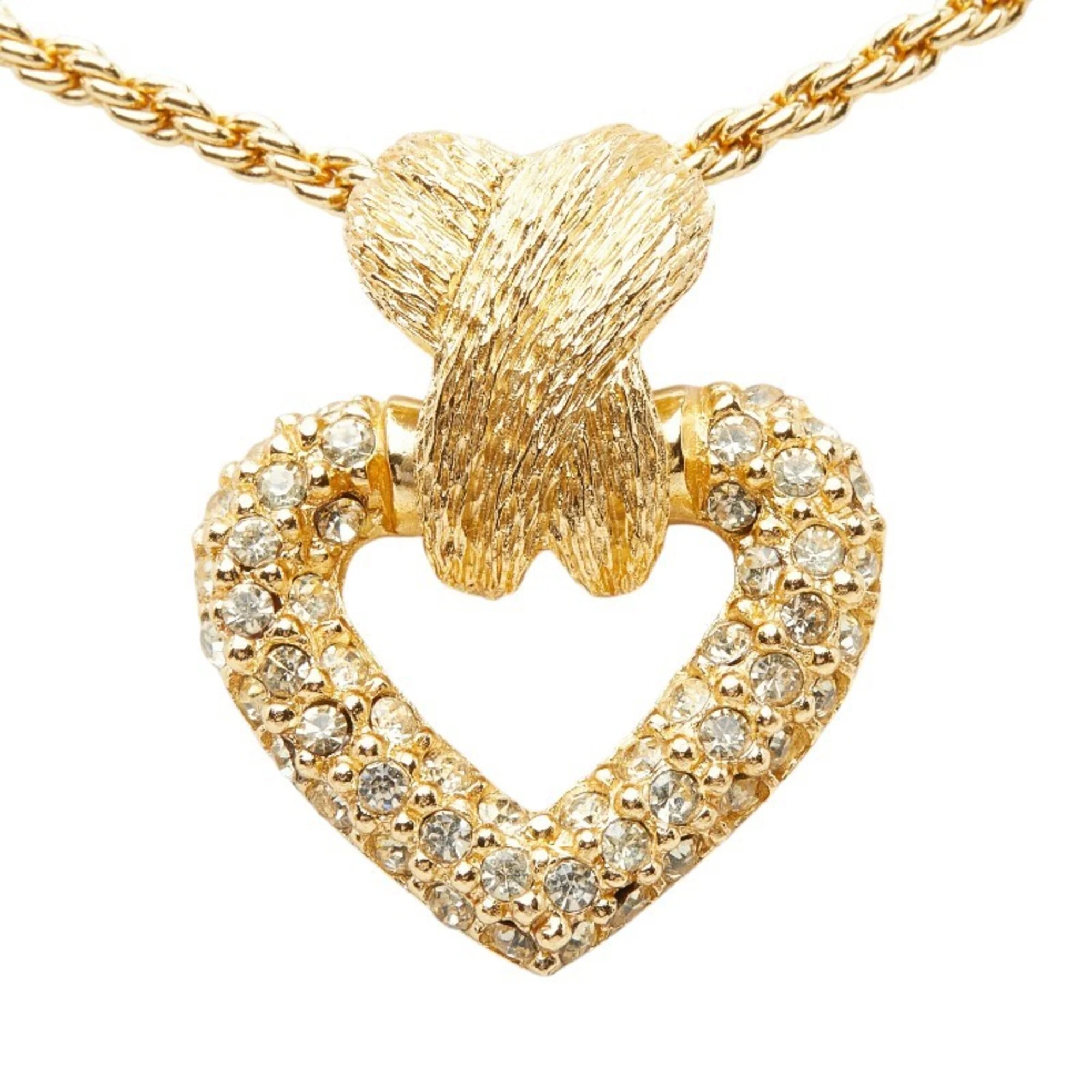 Pendant Necklace Rhinestone and Gold - Image 2