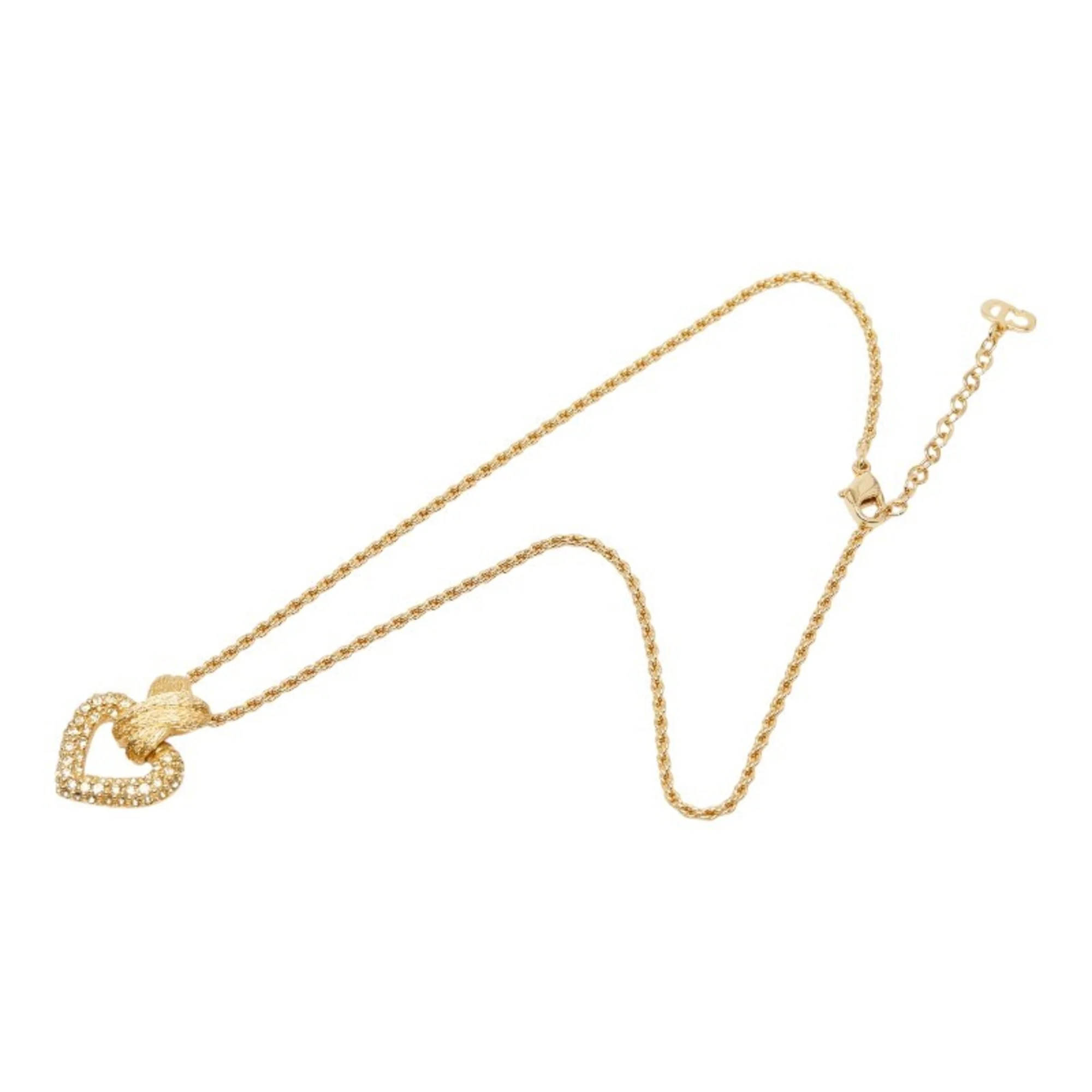 Pendant Necklace Rhinestone and Gold - Image 4