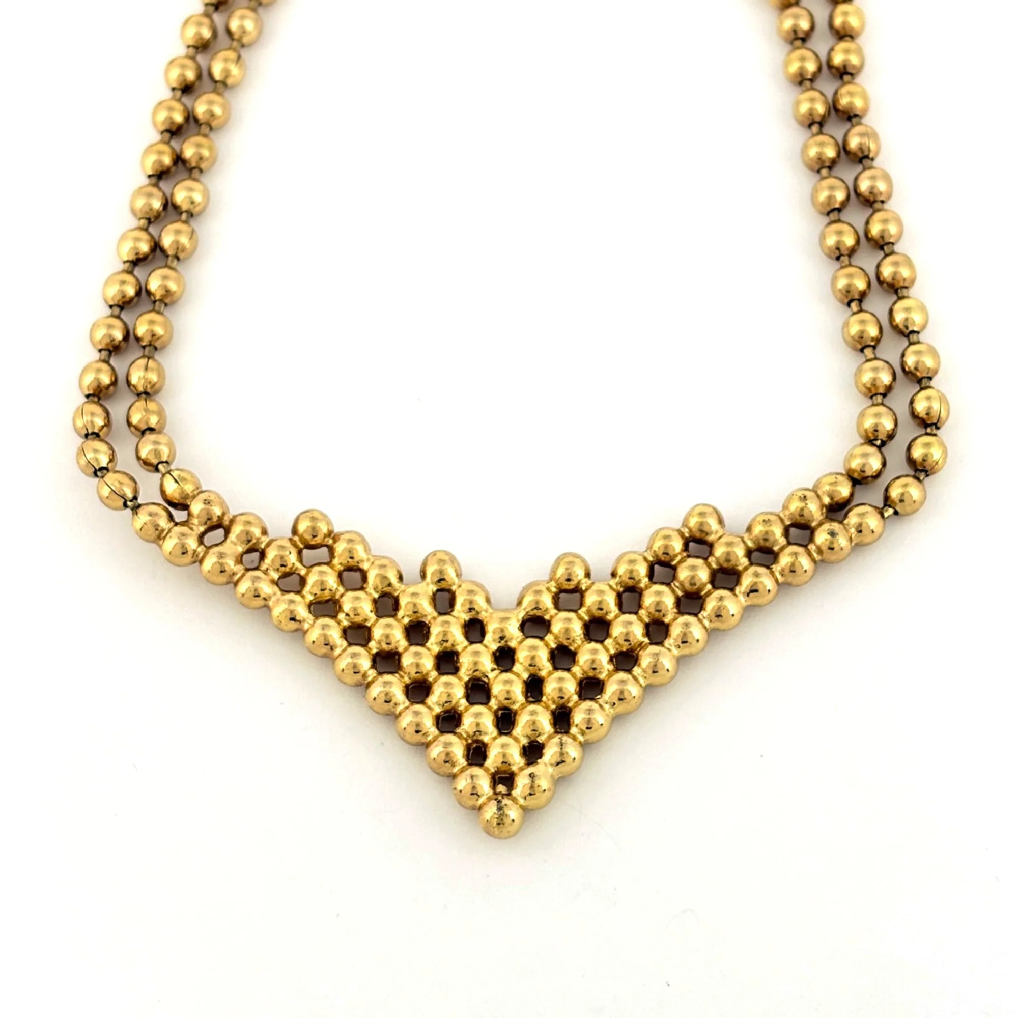 Pendant Necklace Rhinestone and GP Gold - Image 2