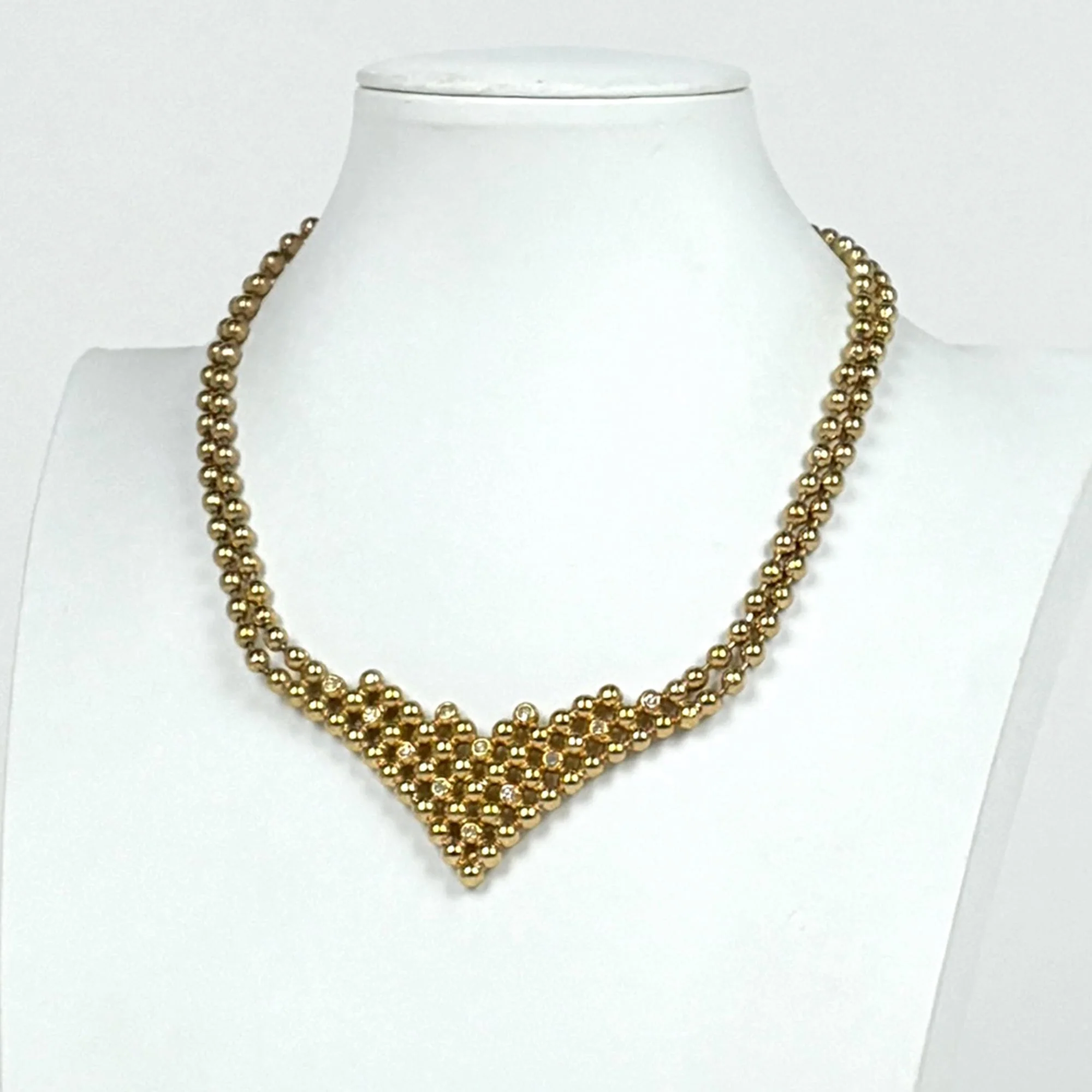 Pendant Necklace Rhinestone and GP Gold - Image 4