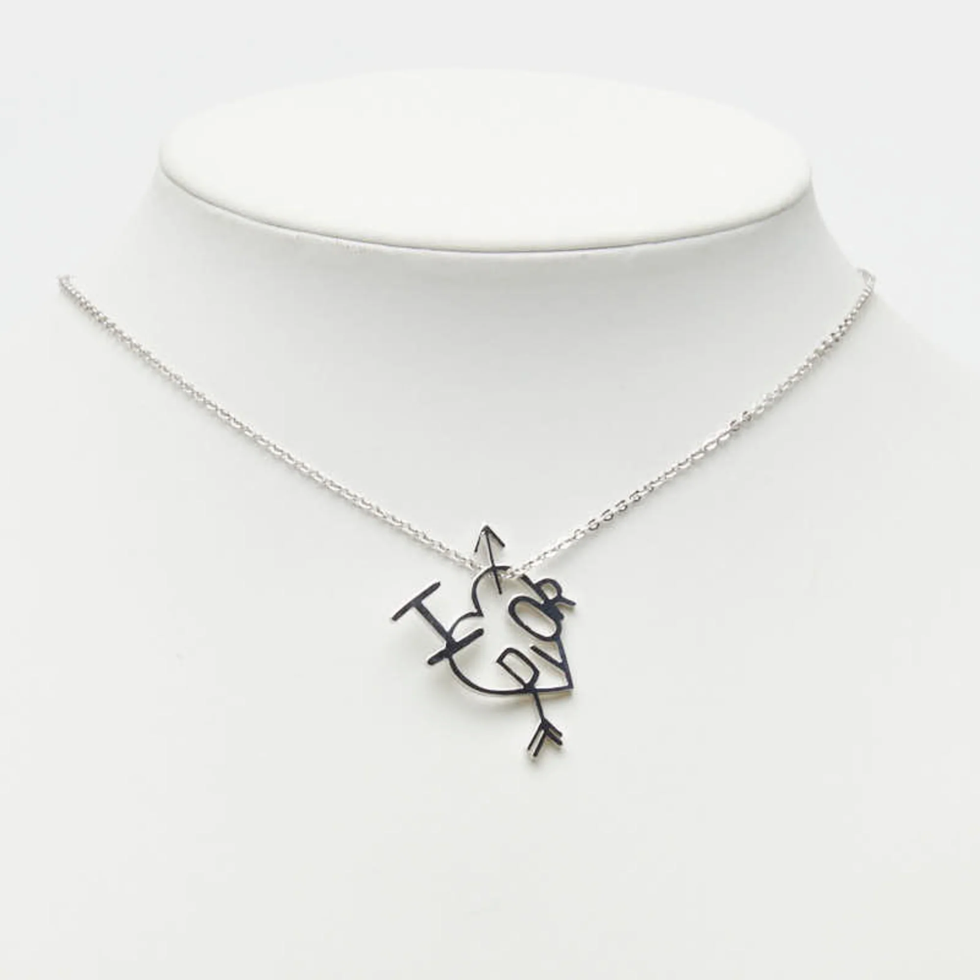 Pendant Necklace Silver Metal - Image 7