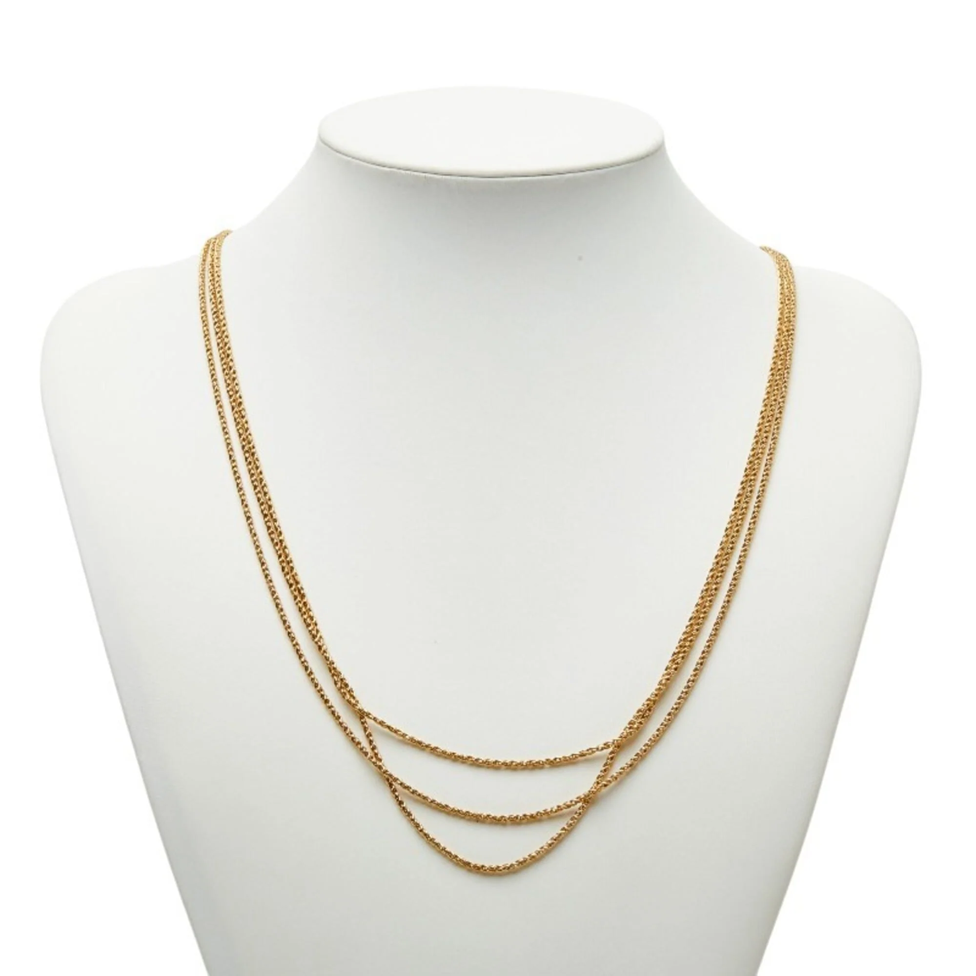 Triple Chain Pendant Necklace Gold