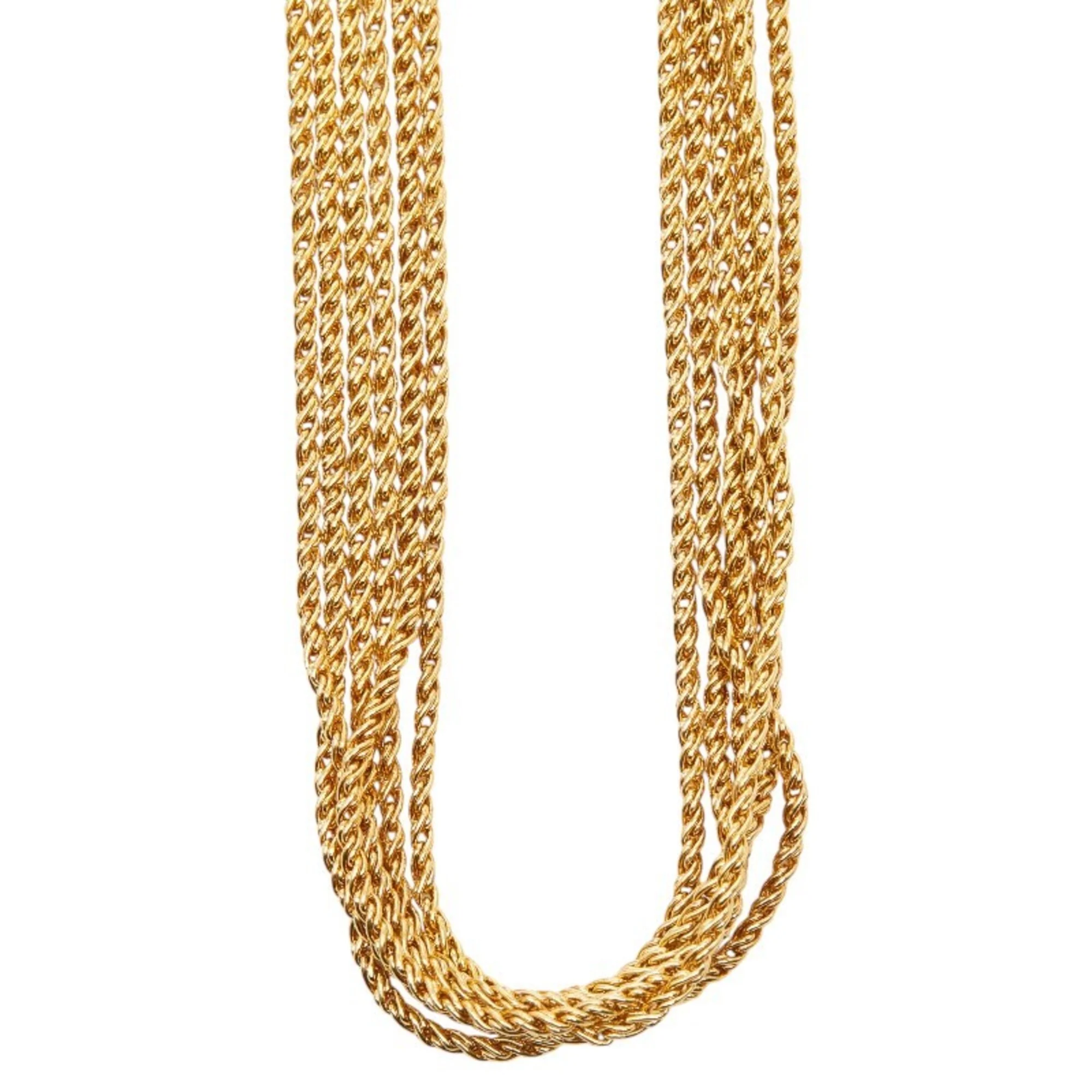 Triple Chain Pendant Necklace Gold - Image 2