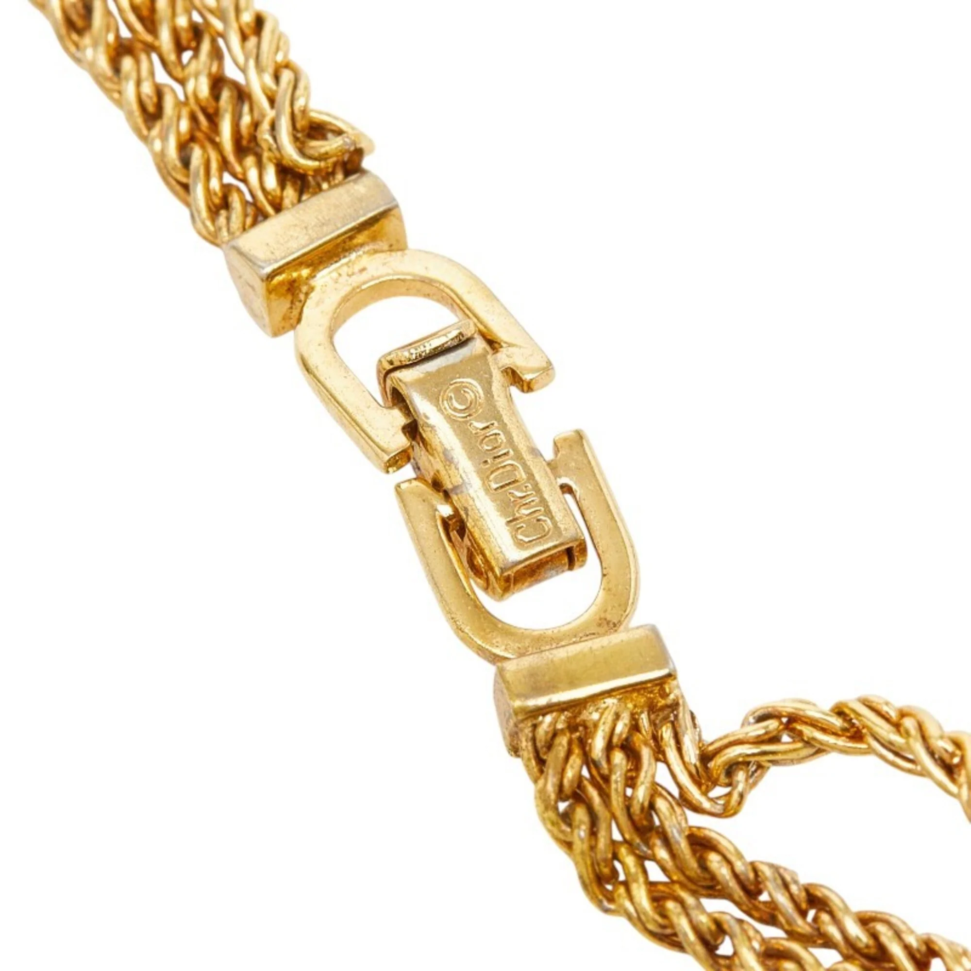 Triple Chain Pendant Necklace Gold - Image 5