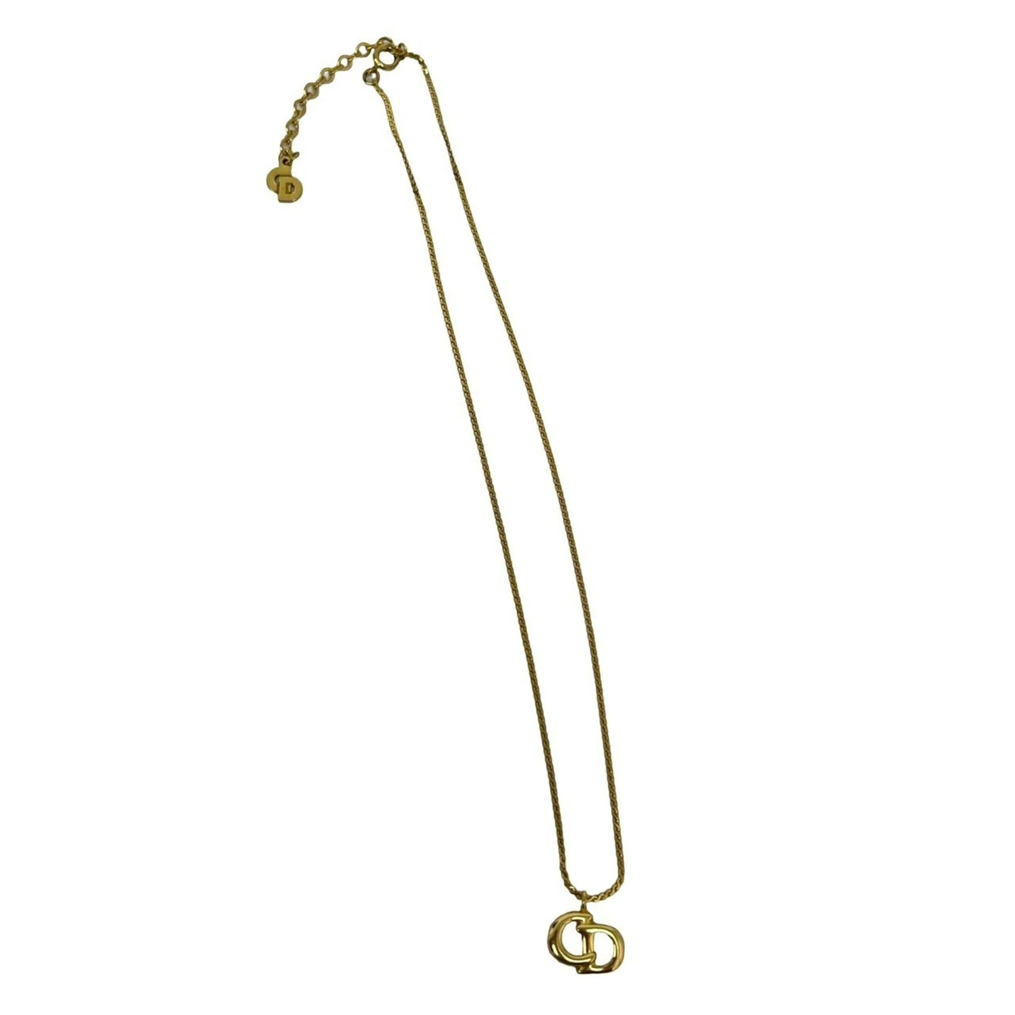 Vintage CD Pendant Necklace Gold