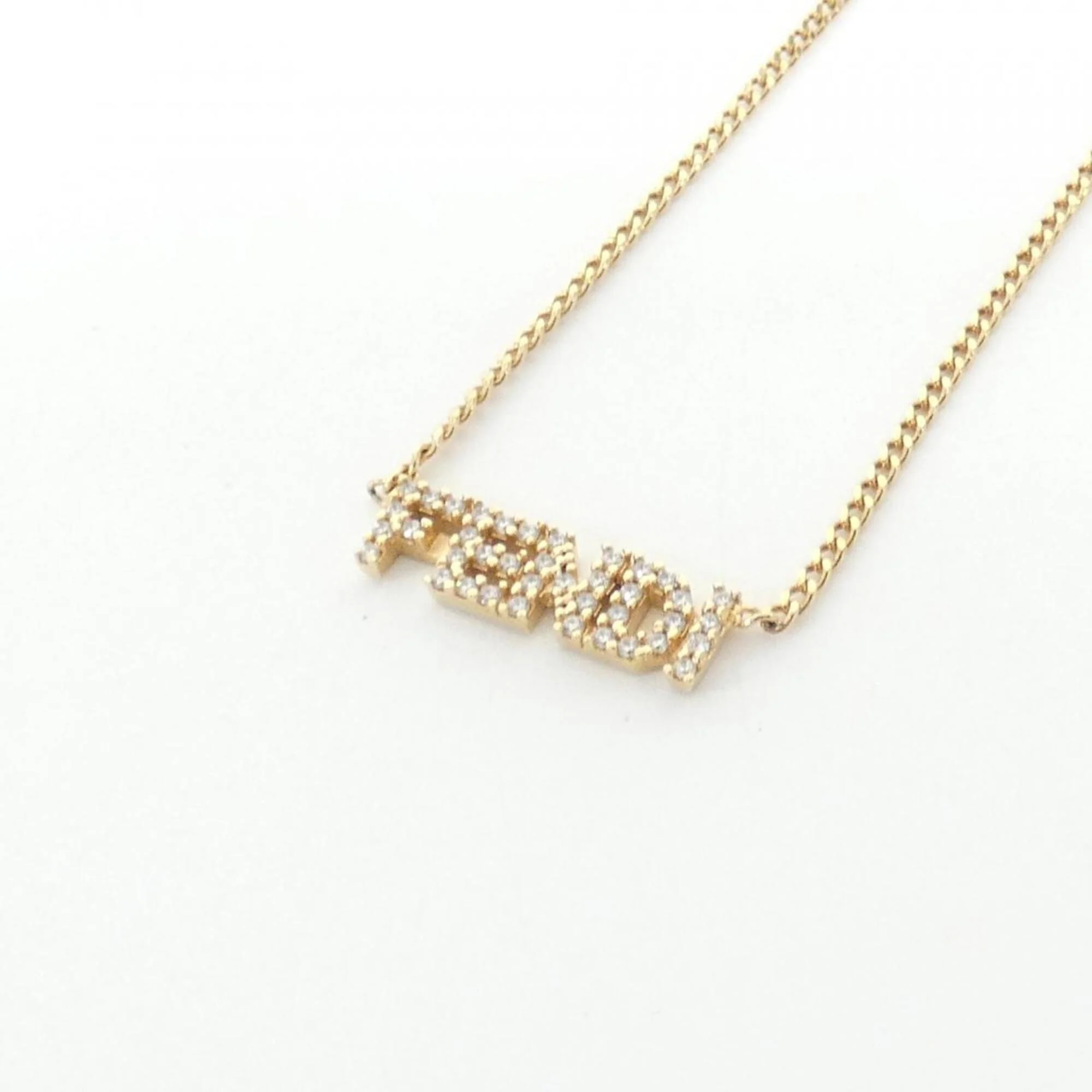 Pendant Necklace Gold and Clear - Image 3