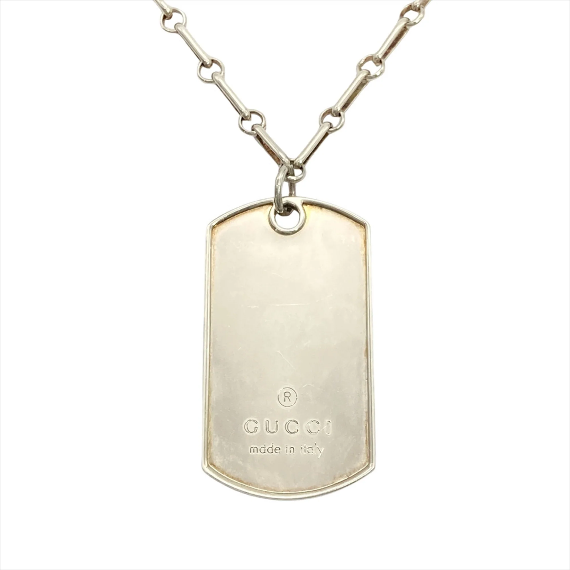 Dog Tag Pendant Necklace Sterling Silver