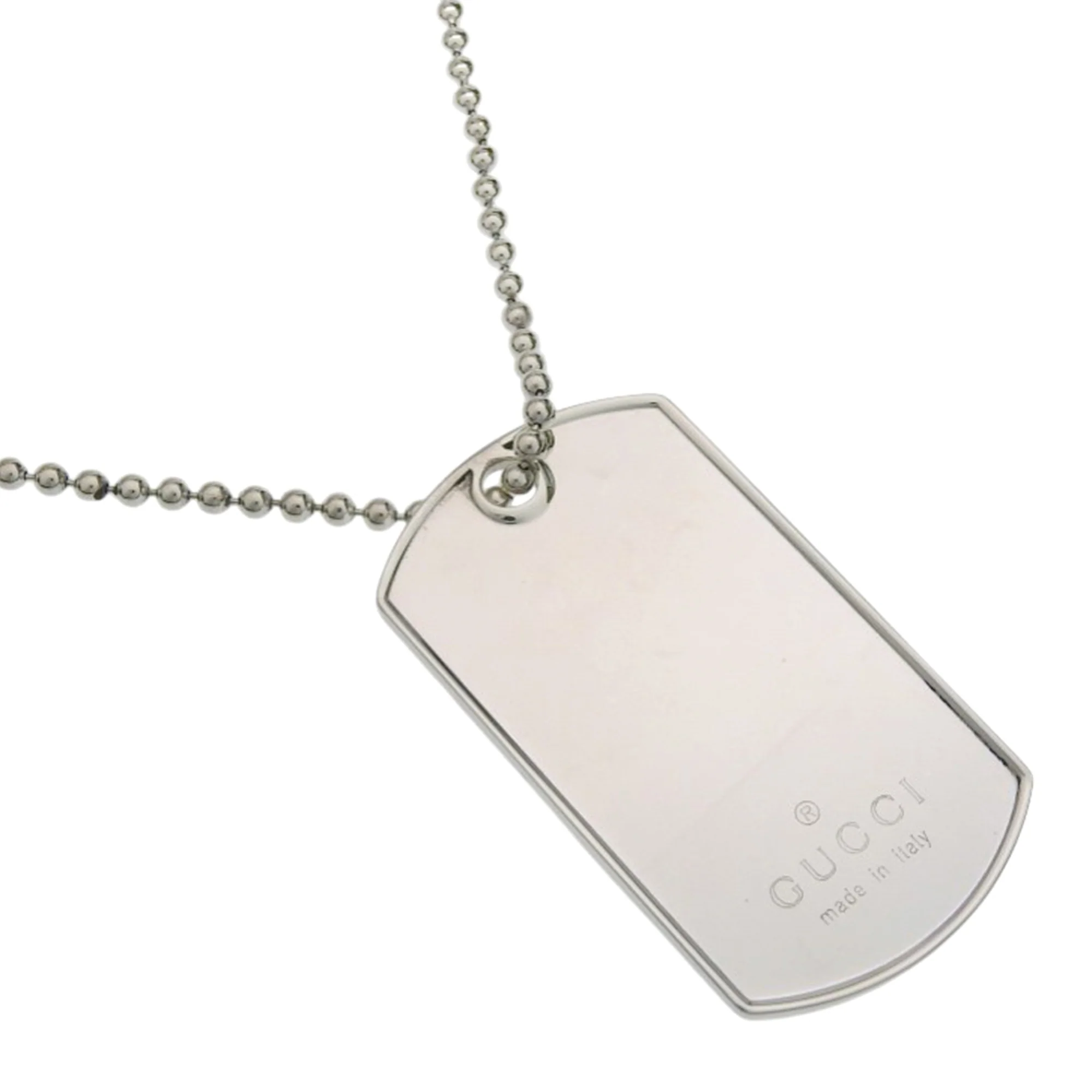 Dog Tag Pendant Necklace Sterling Silver