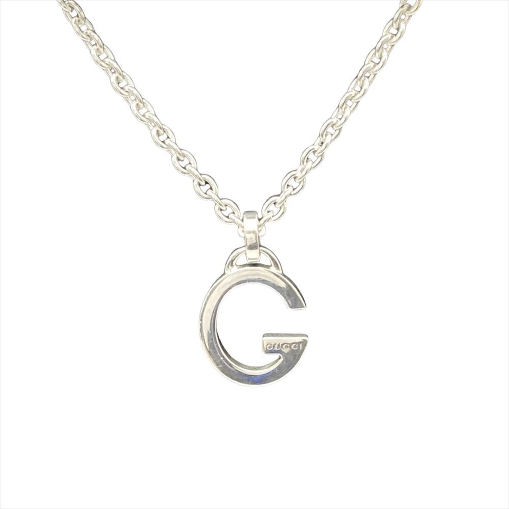 G Motif Pendant Necklace Sterling Silver