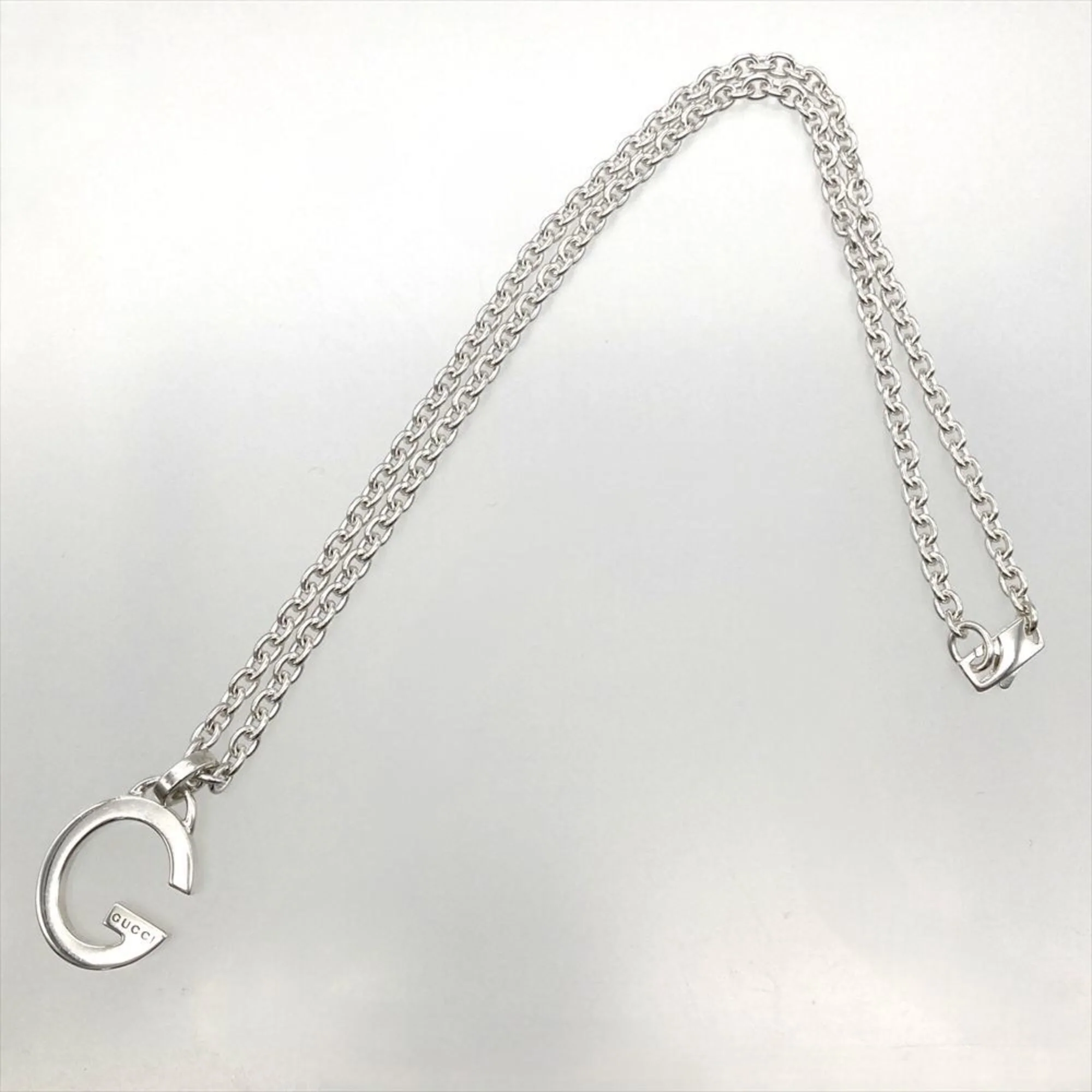 G Motif Pendant Necklace Sterling Silver - Image 5