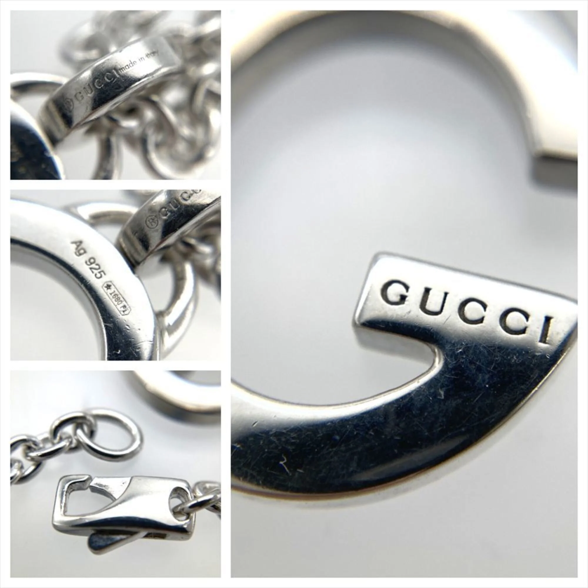 G Motif Pendant Necklace Sterling Silver - Image 6