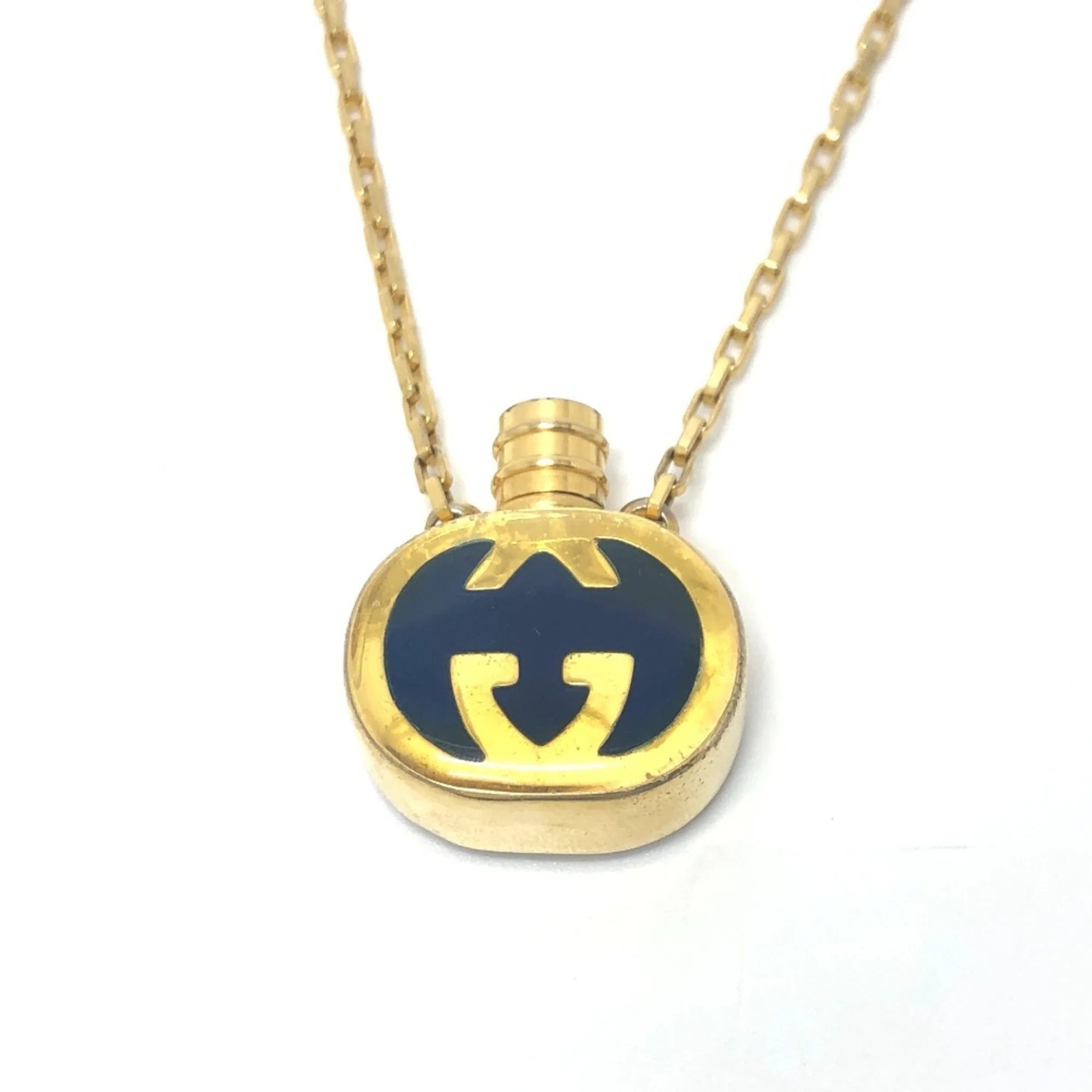 GG Perfume Bottle Chain Pendant Necklace Gold Small - Image 2