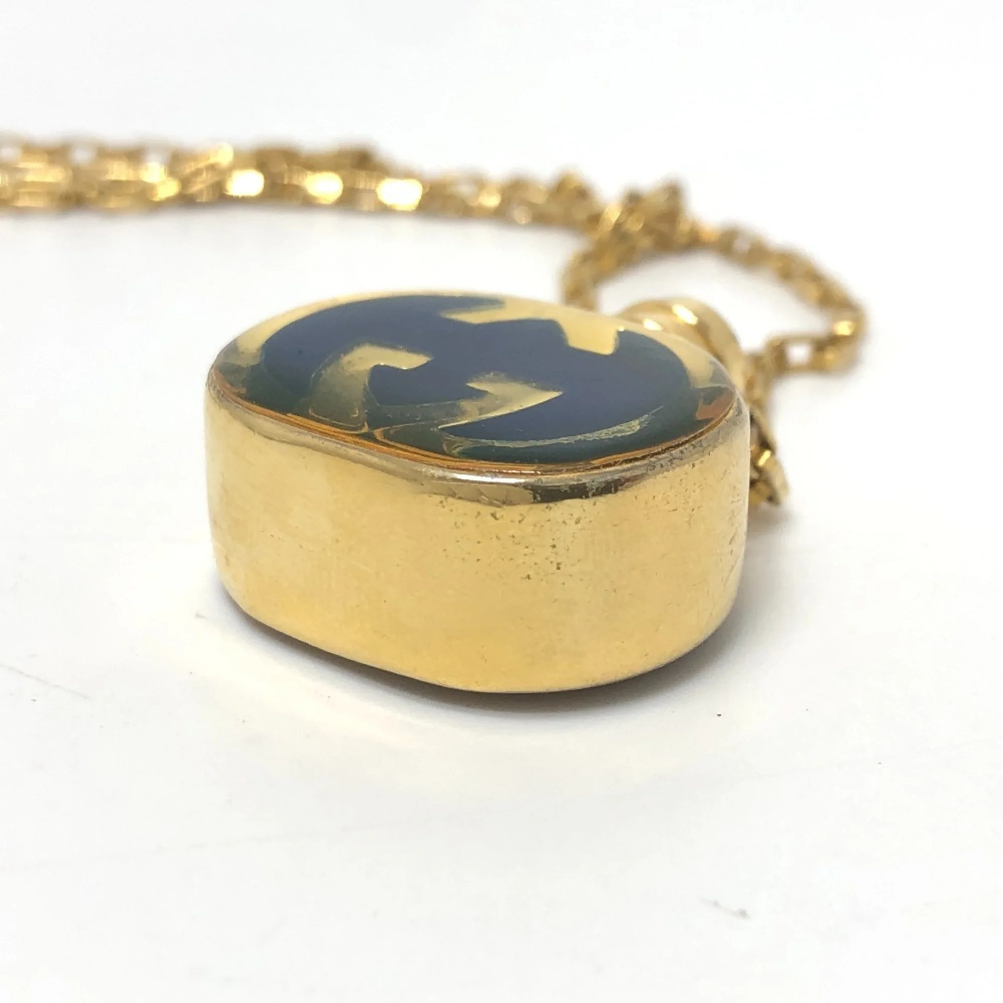 GG Perfume Bottle Chain Pendant Necklace Gold Small - Image 4