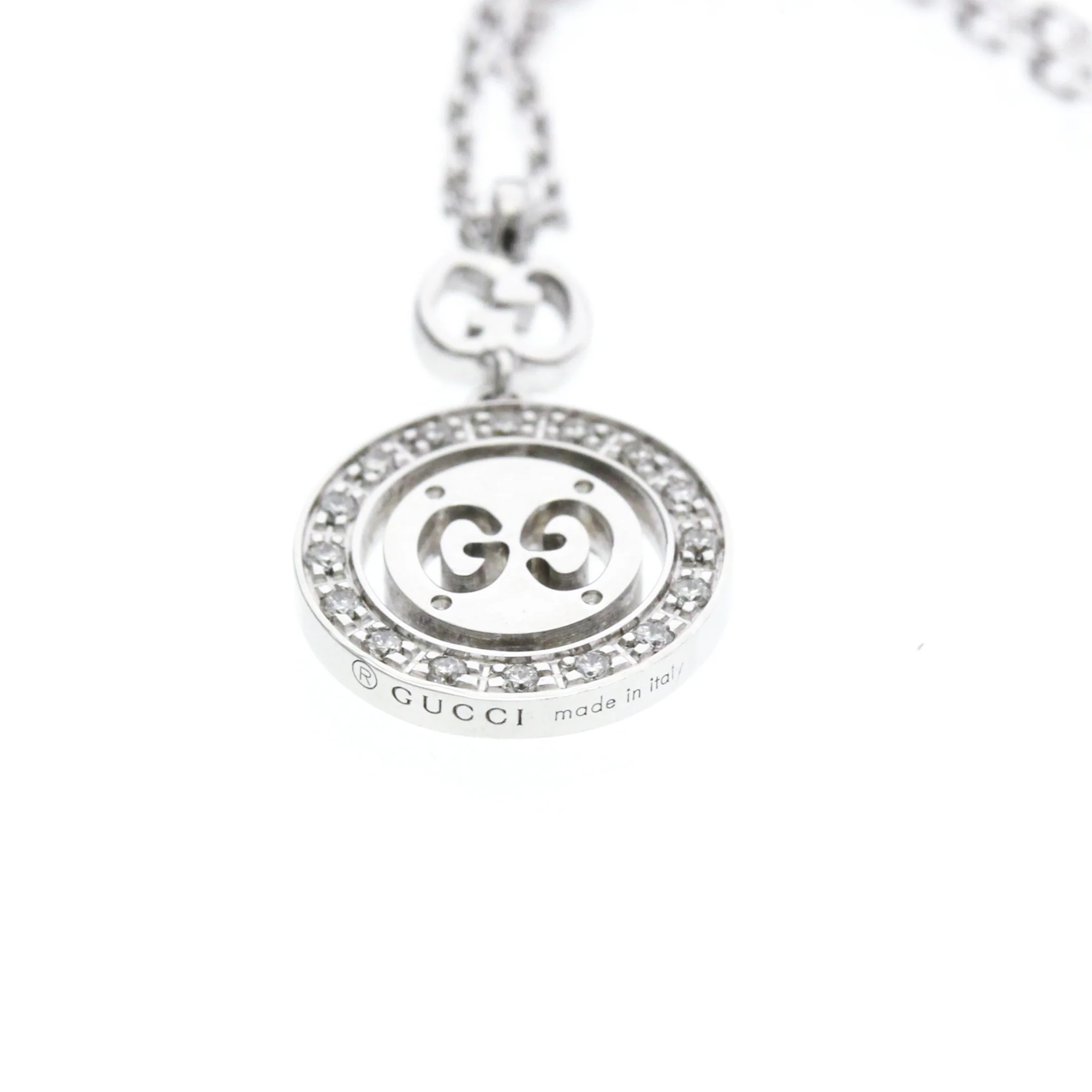 Pendant Necklace 18K White Gold with Diamond - Image 4