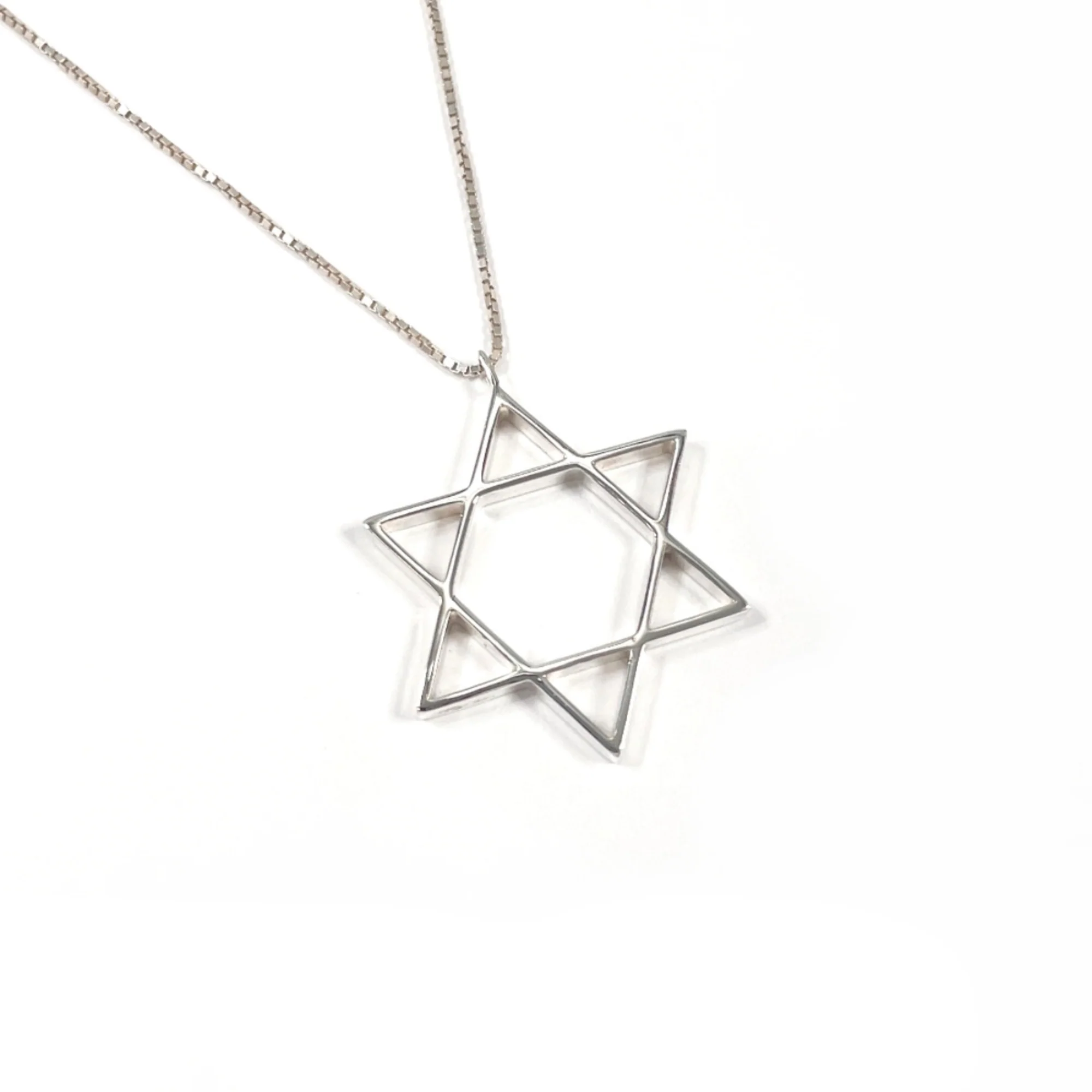 Star Of David Pendant Necklace Sterling Silver