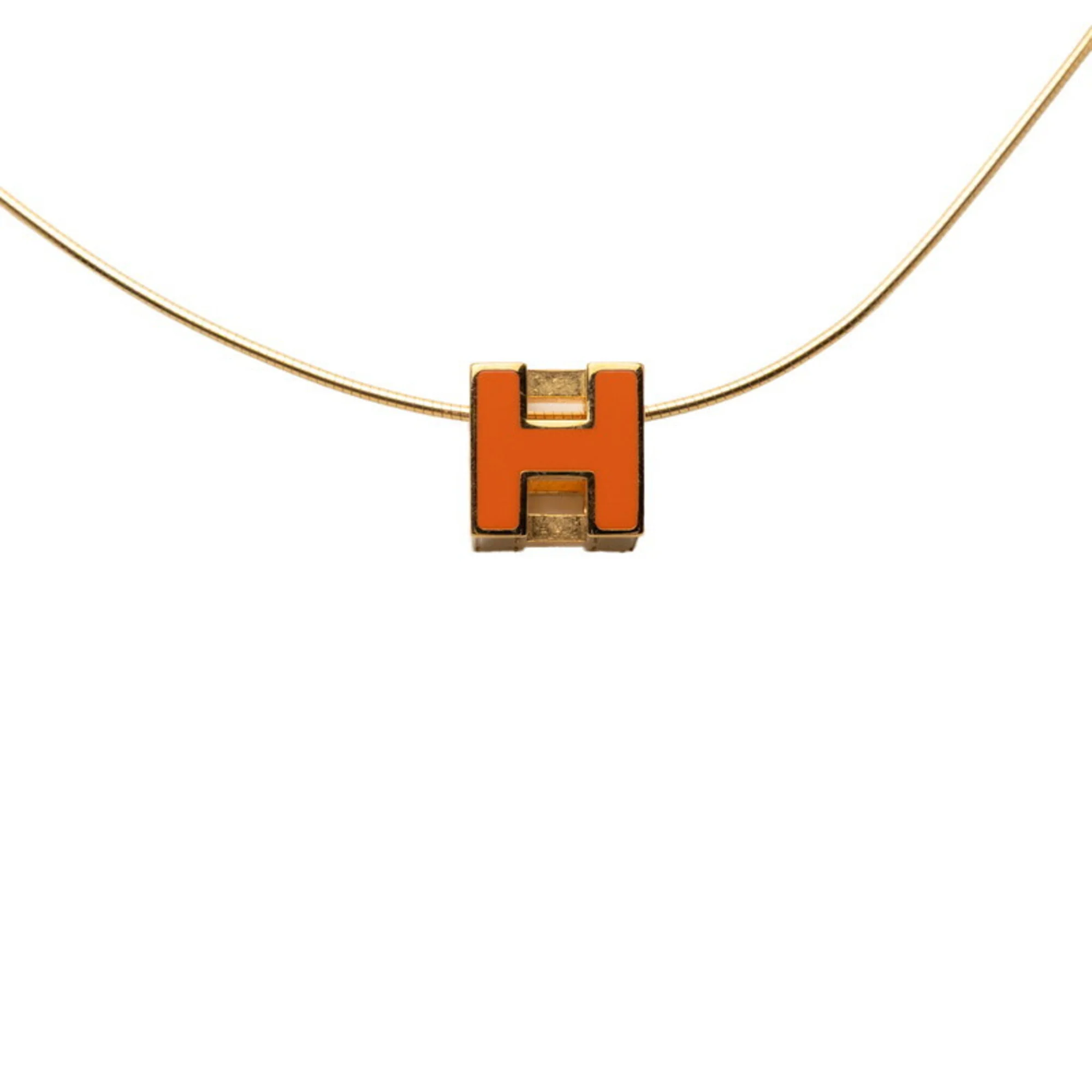 Cage d'H H-Cube Pendant Necklace Enamel and Gold