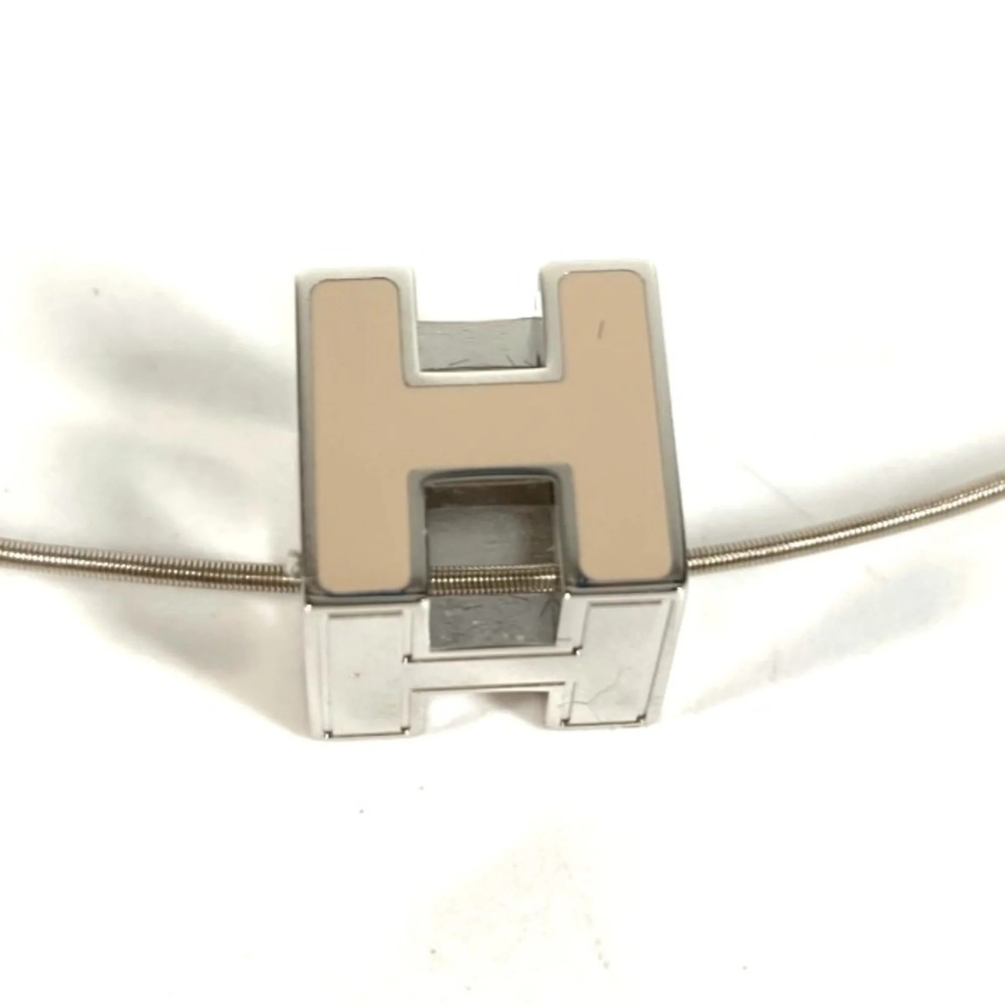 Cage d'H Pendant Necklace Metal Beige and Silver