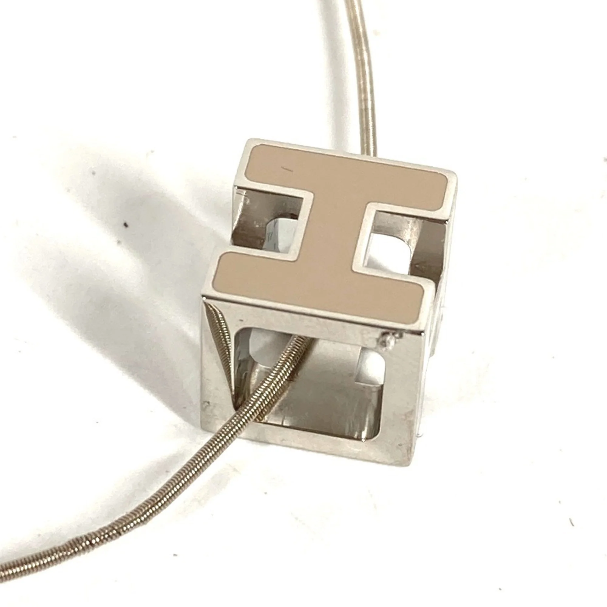 Cage d'H Pendant Necklace Metal Beige and Silver - Image 7