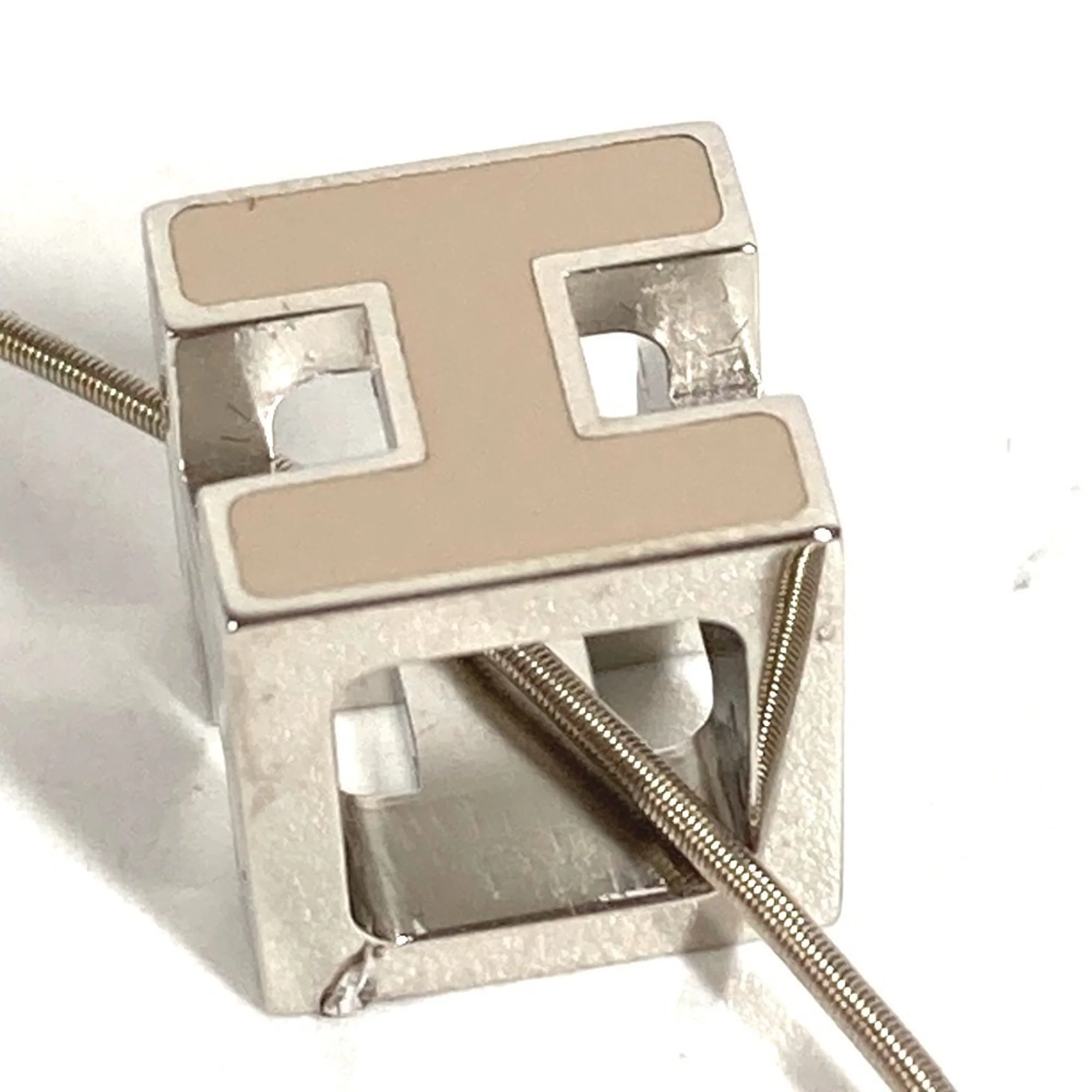 Cage d'H Pendant Necklace Metal Beige and Silver - Image 9