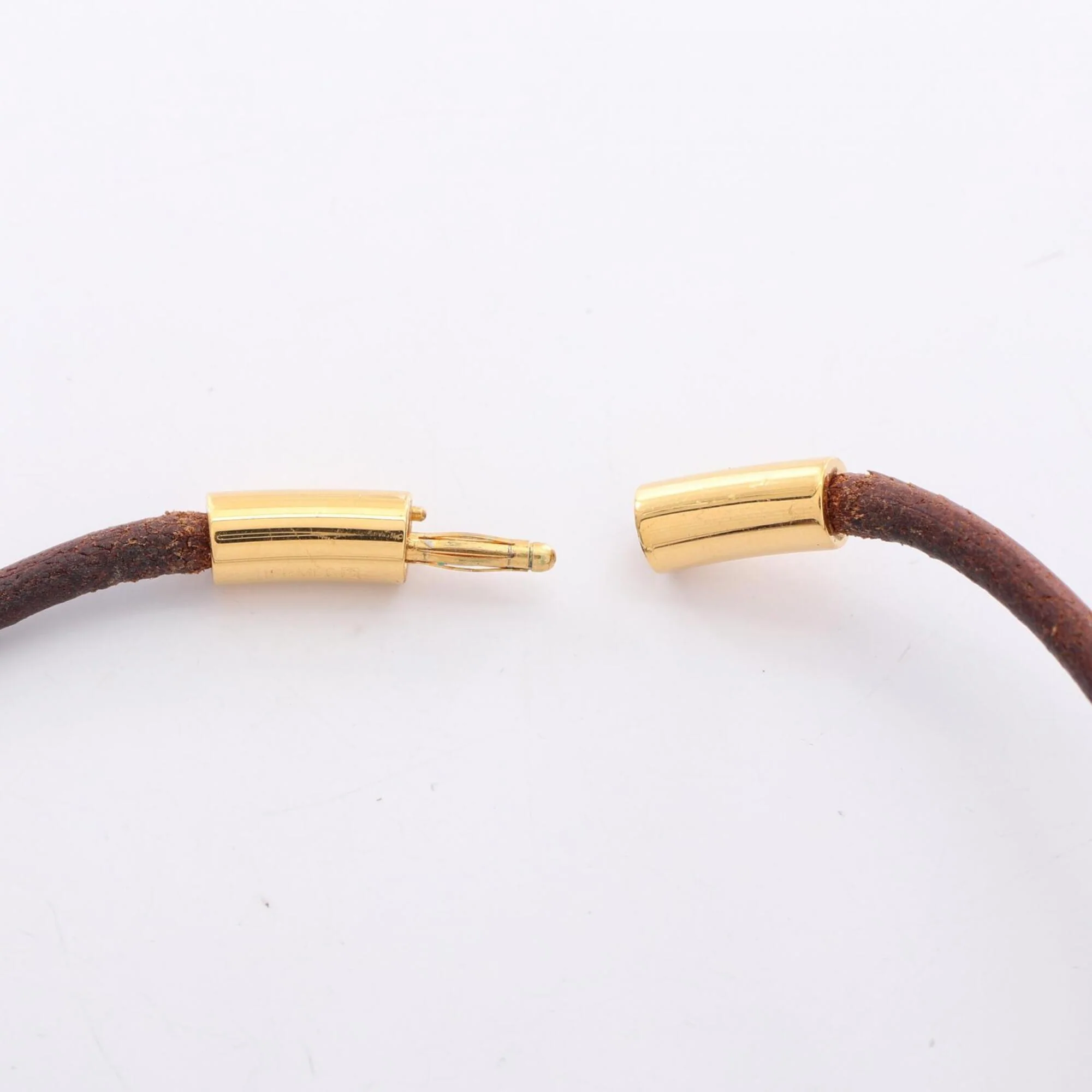 Glenan Choker Necklace Gold and Leather - Image 4