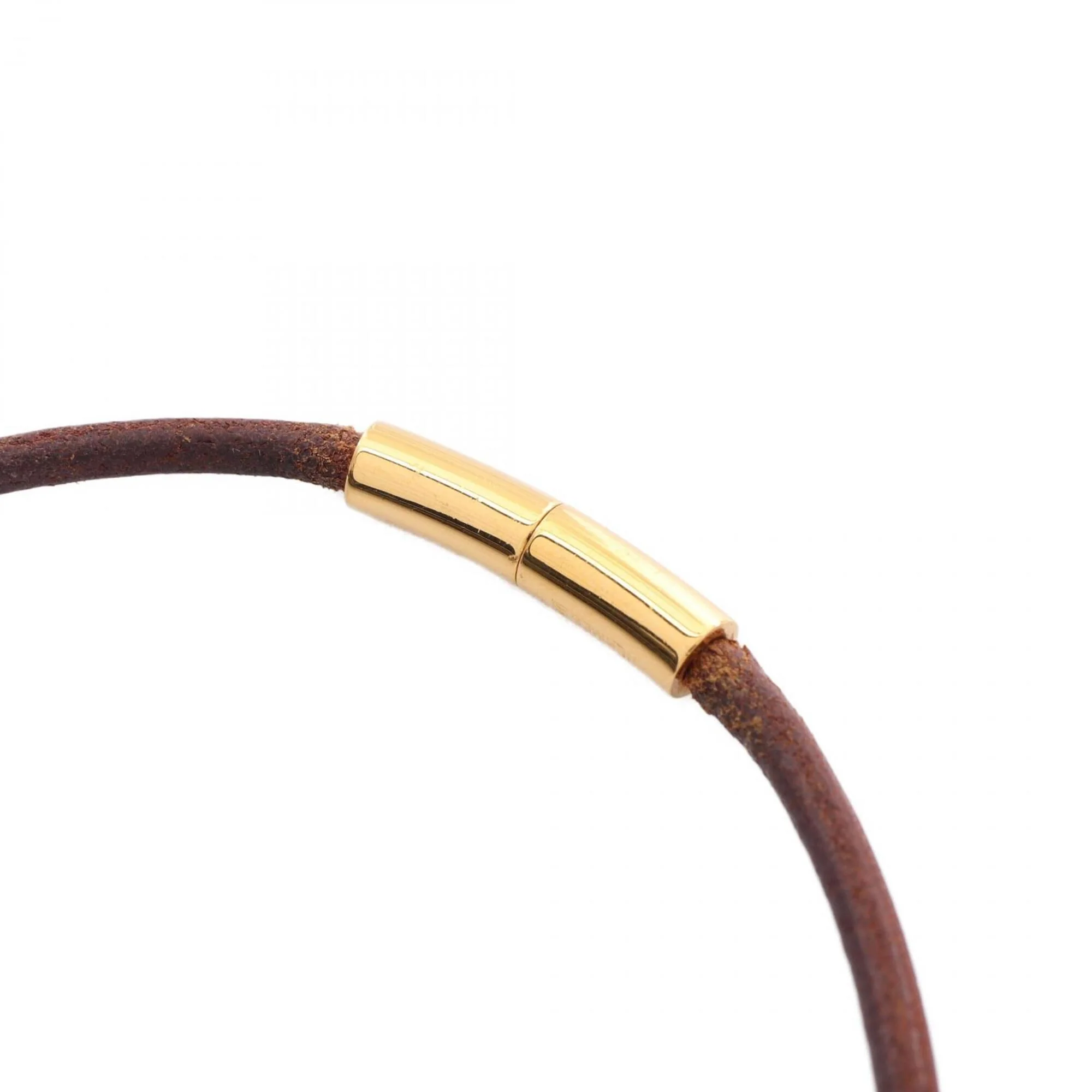 Glenan Choker Necklace Gold and Leather - Image 7