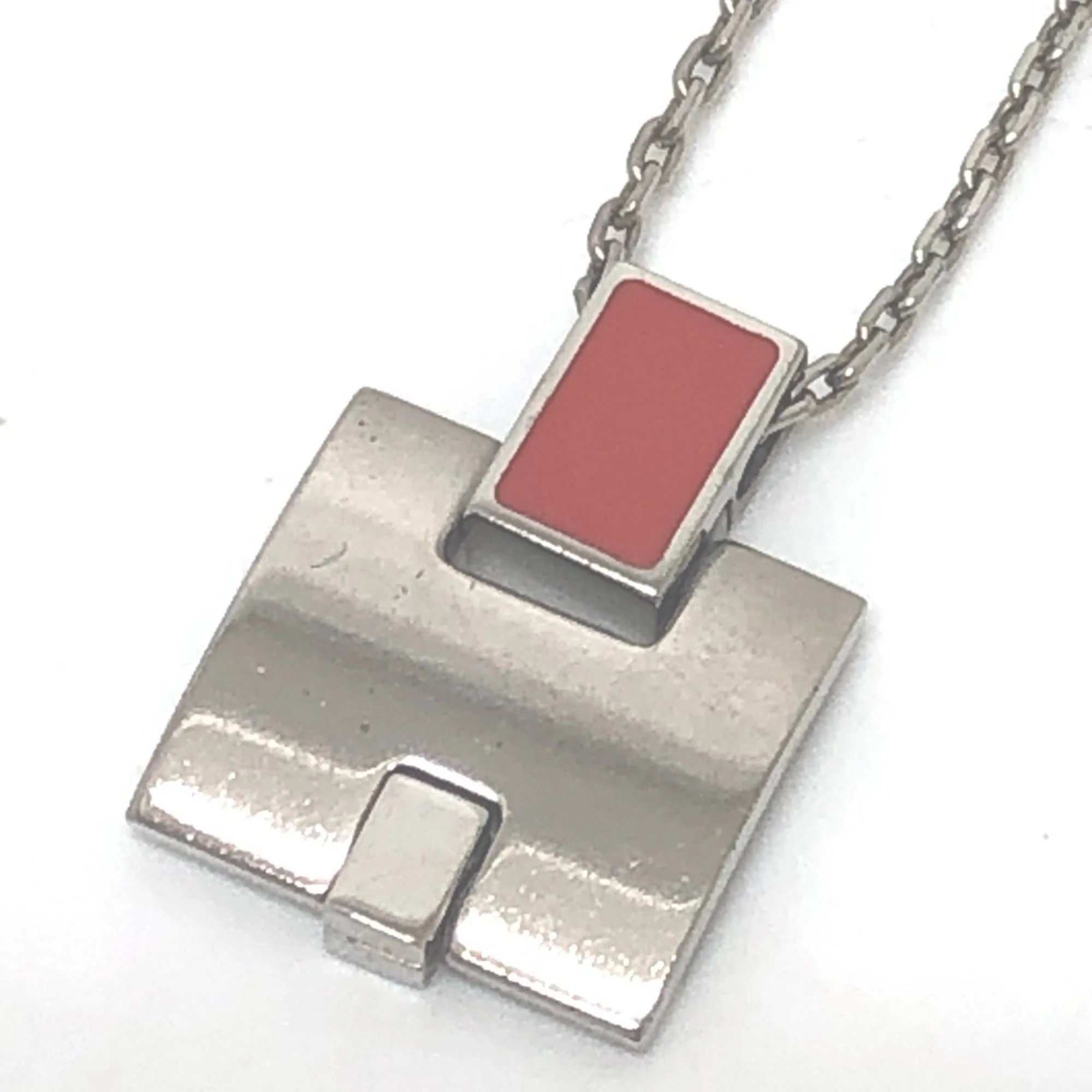 H Motif Pendant Necklace Metal