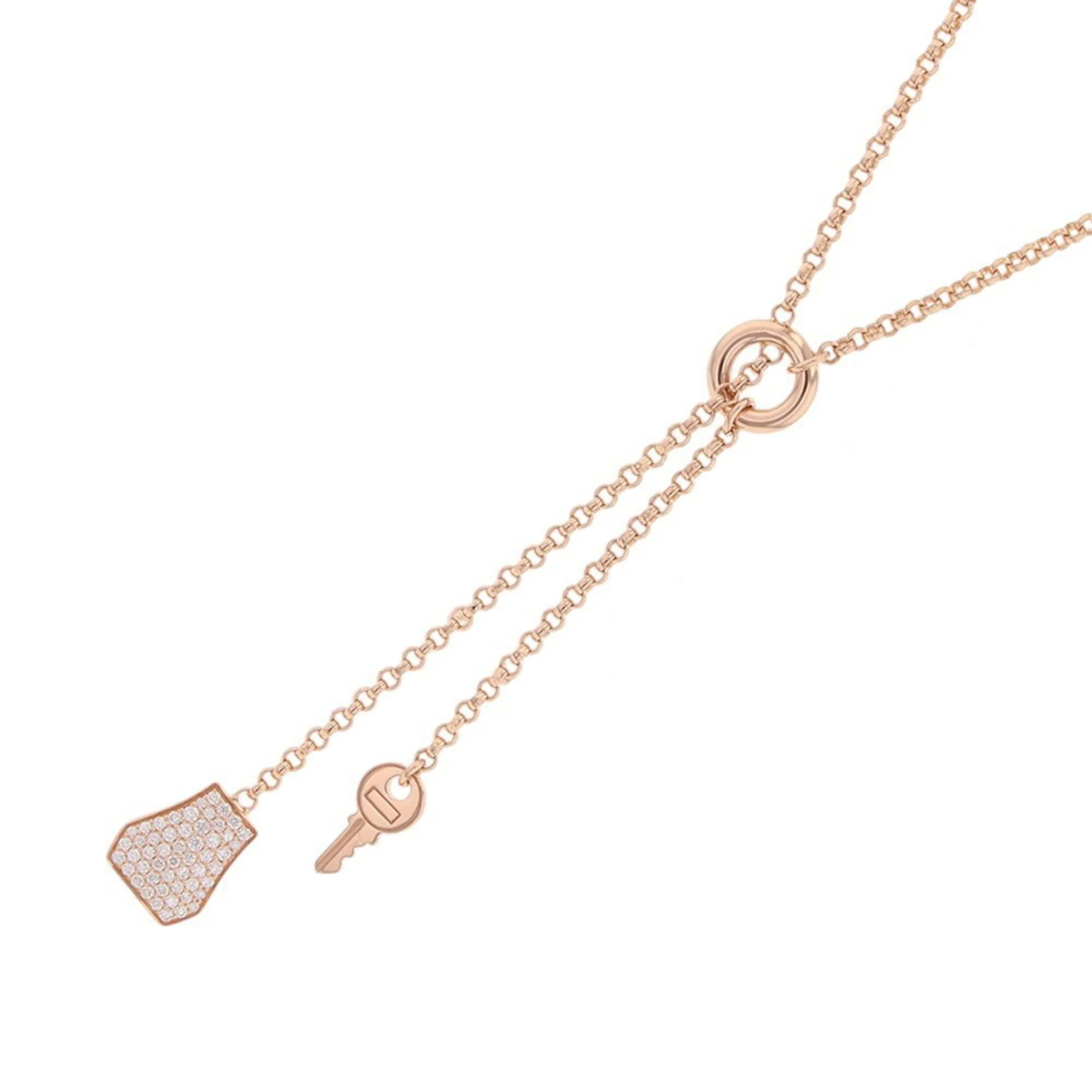 Kelly Clochette Pendant Necklace 18K Rose Gold Mini with Diamond - Image 3