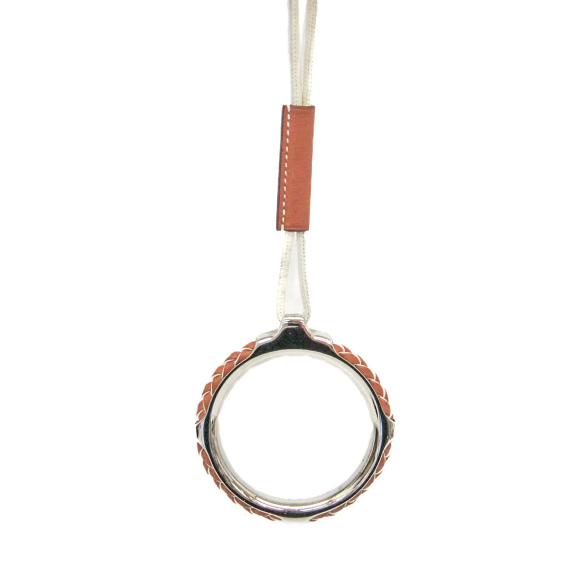Loop Grand Kyoto Tresse Pendant Necklace Metal and Swift Leather