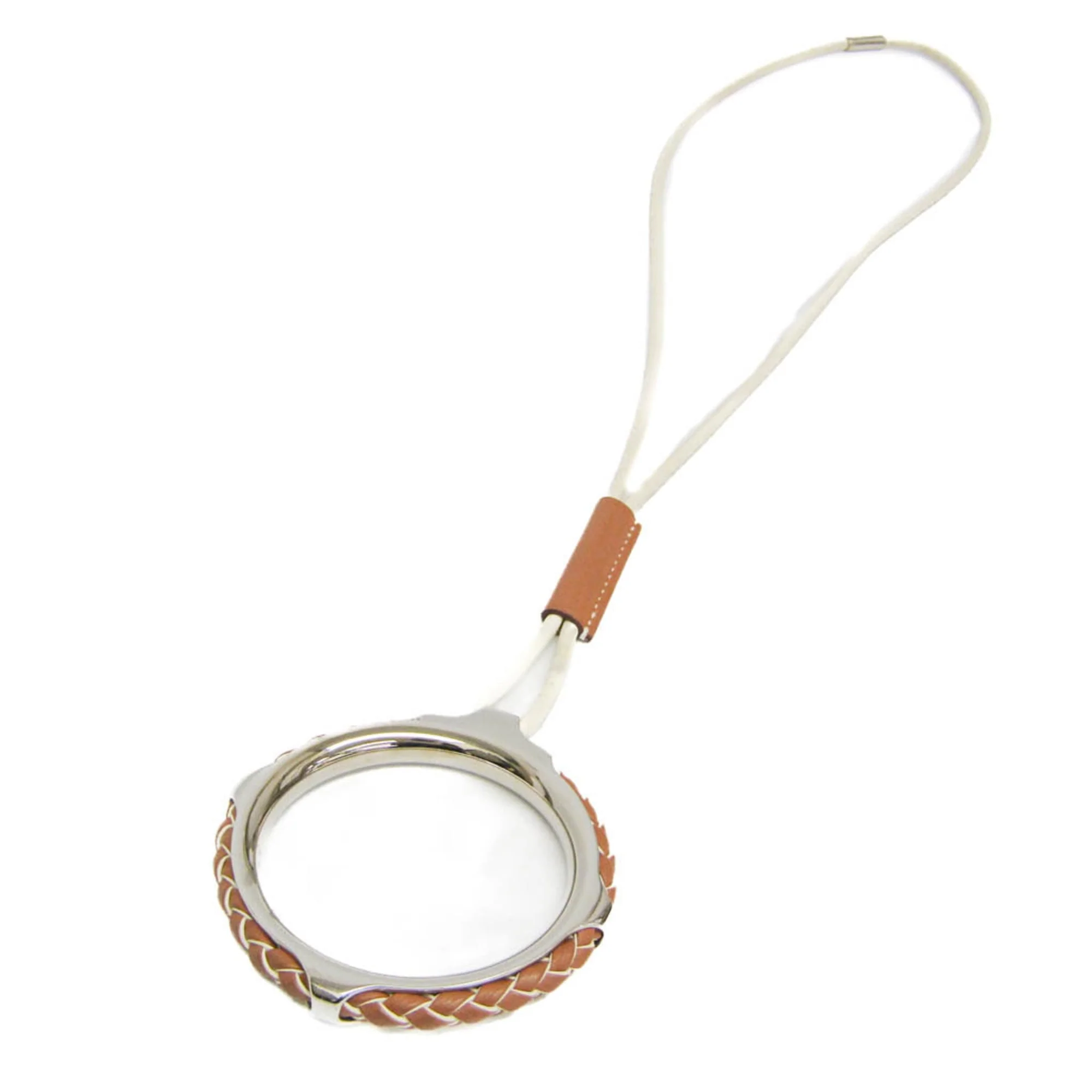 Loop Grand Kyoto Tresse Pendant Necklace Metal and Swift Leather - Image 4