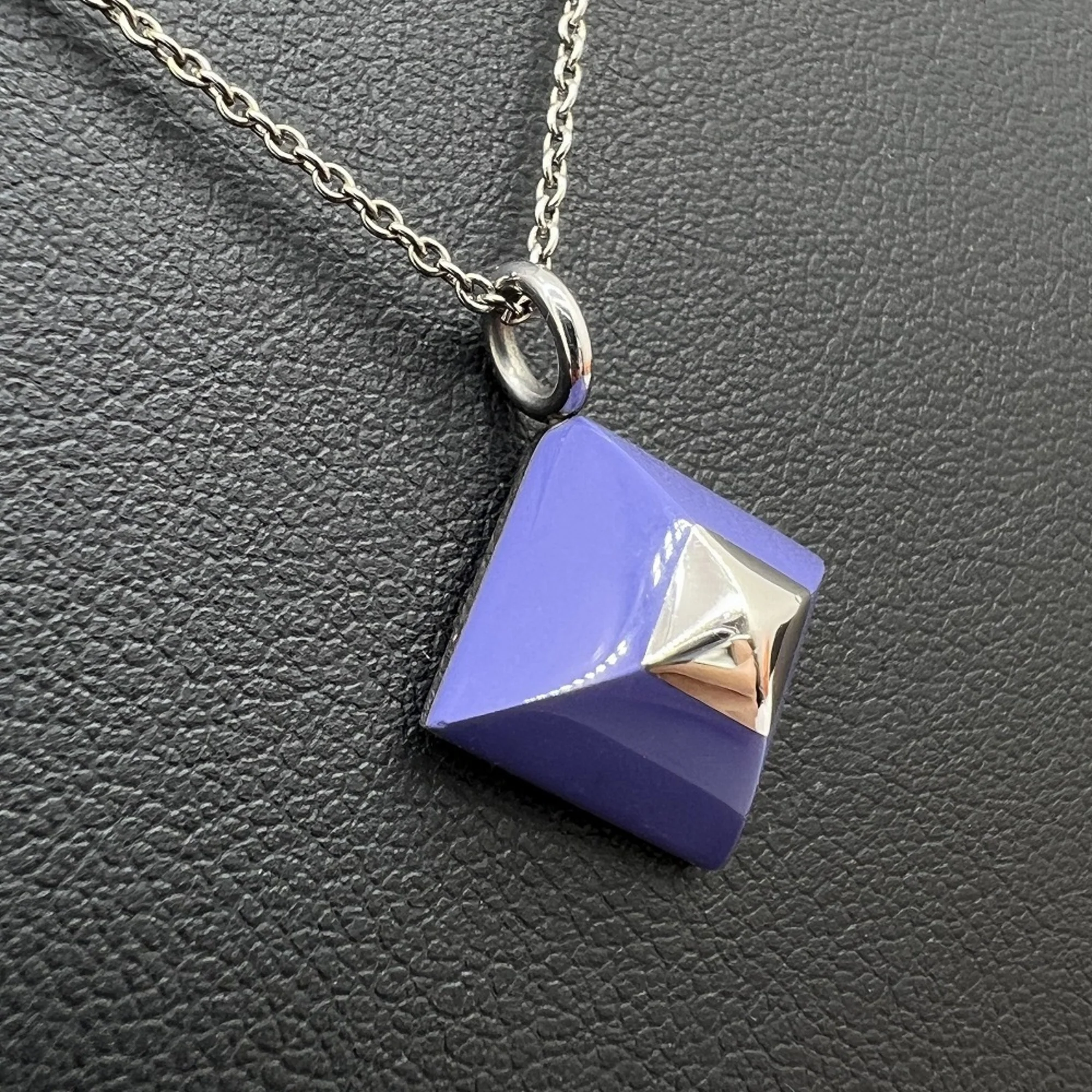 Medor Cupid Pendant Necklace Metal Purple Silver - Image 7
