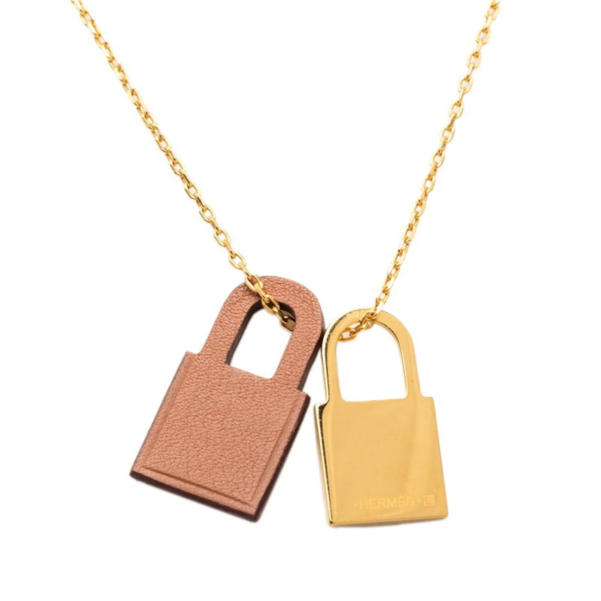O'Kelly Pendant Necklace Gold and Leather - Image 2