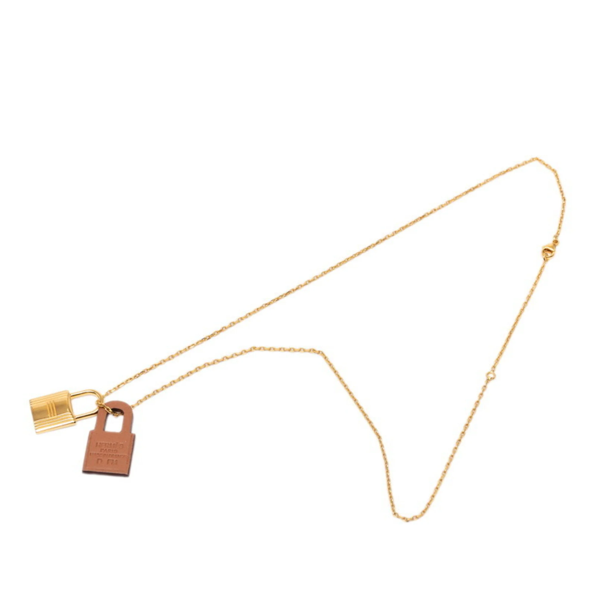O'Kelly Pendant Necklace Gold and Leather - Image 4