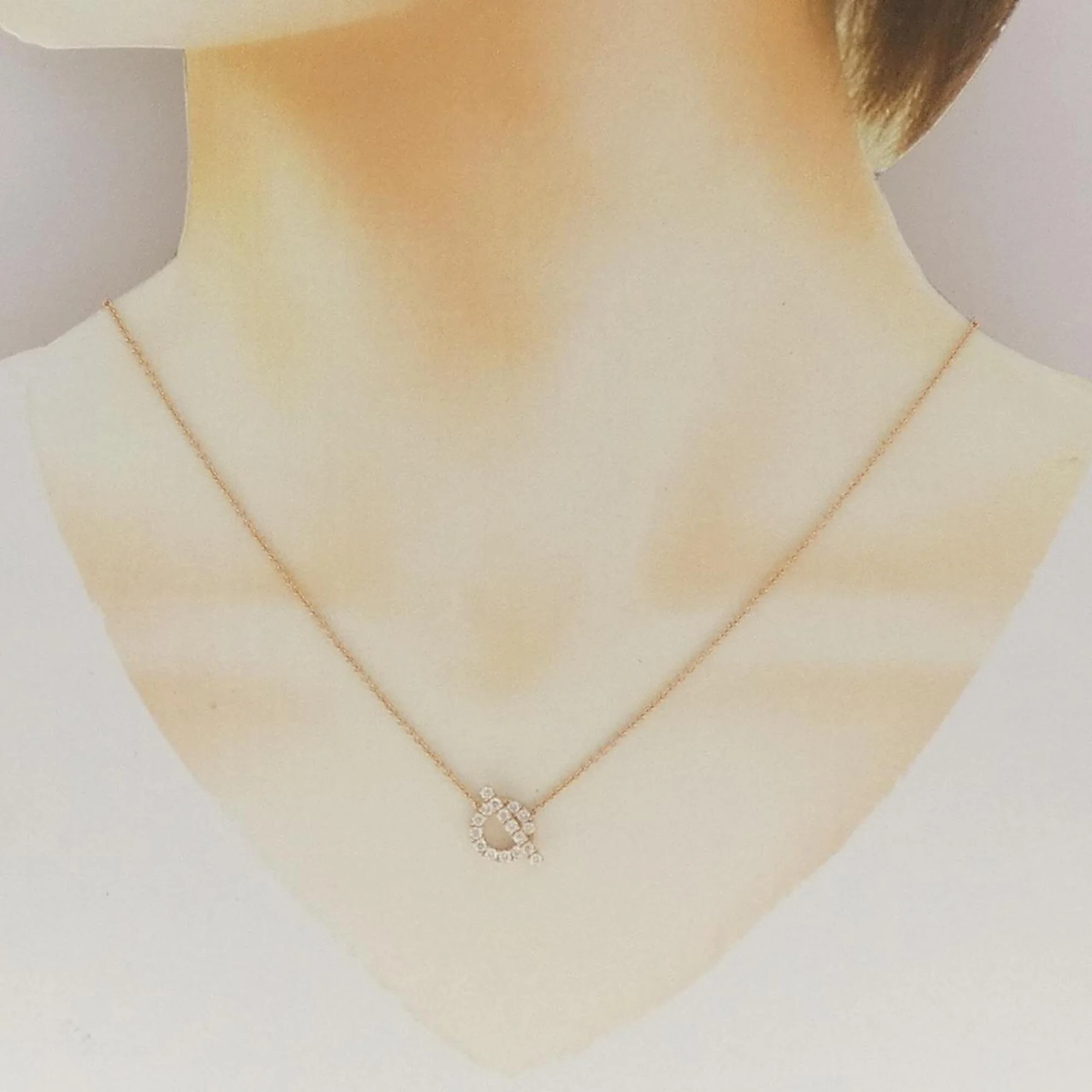 Pendant Necklace 18K Rose Gold with Diamond - Image 6