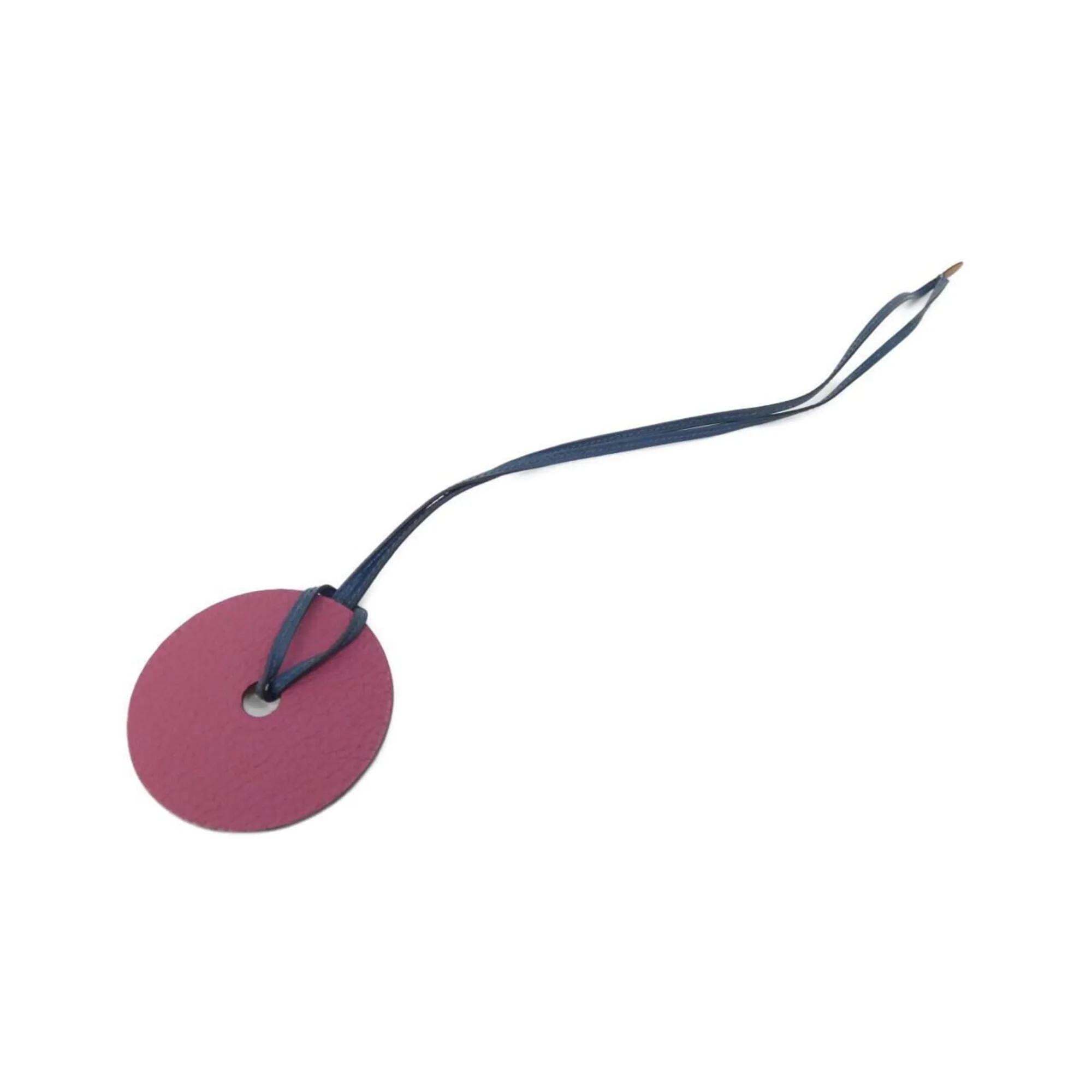 Pendant Necklace Epsom Leather and Taurillon Clemence Leather Orange Purple - Image 2