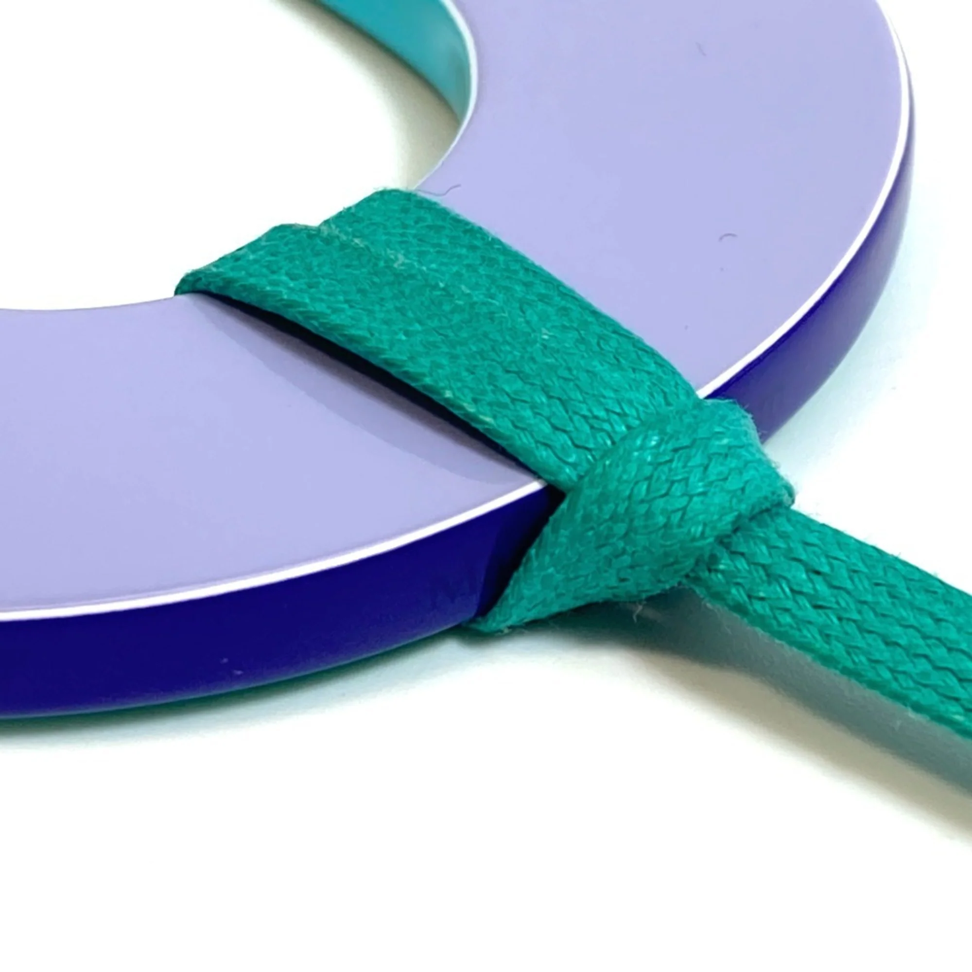 Pendant Necklace Lacquer Blue Green and Purple - Image 5