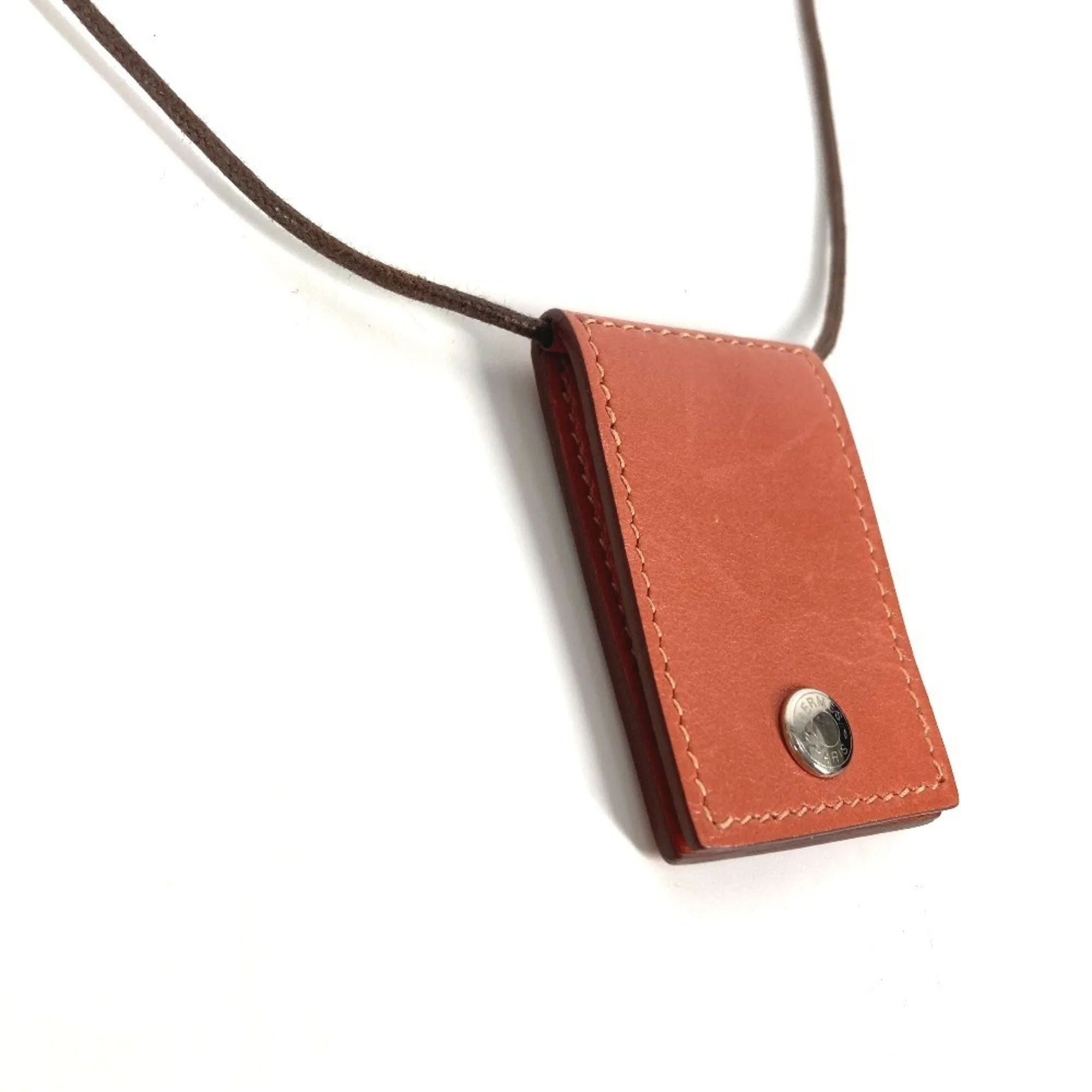 Pendant Necklace Leather Pink - Image 3