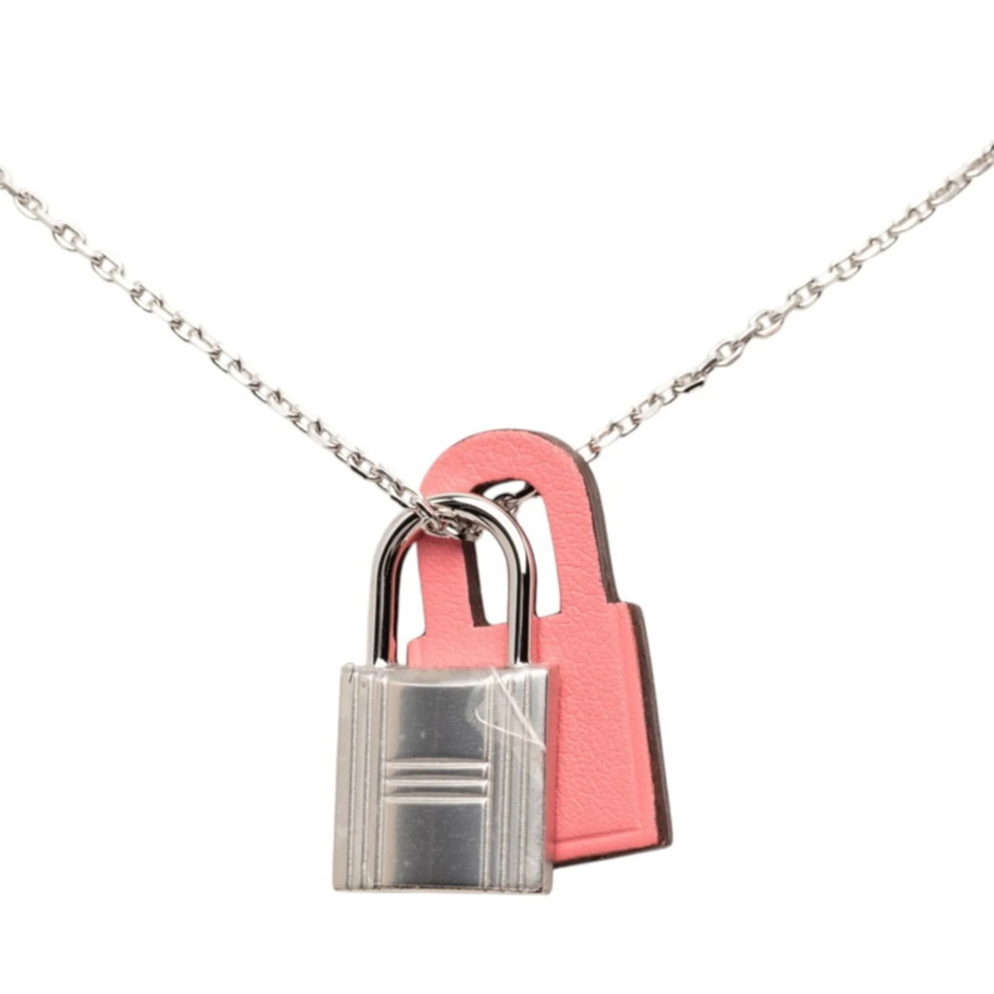Pendant Necklace Swift Leather and Metal