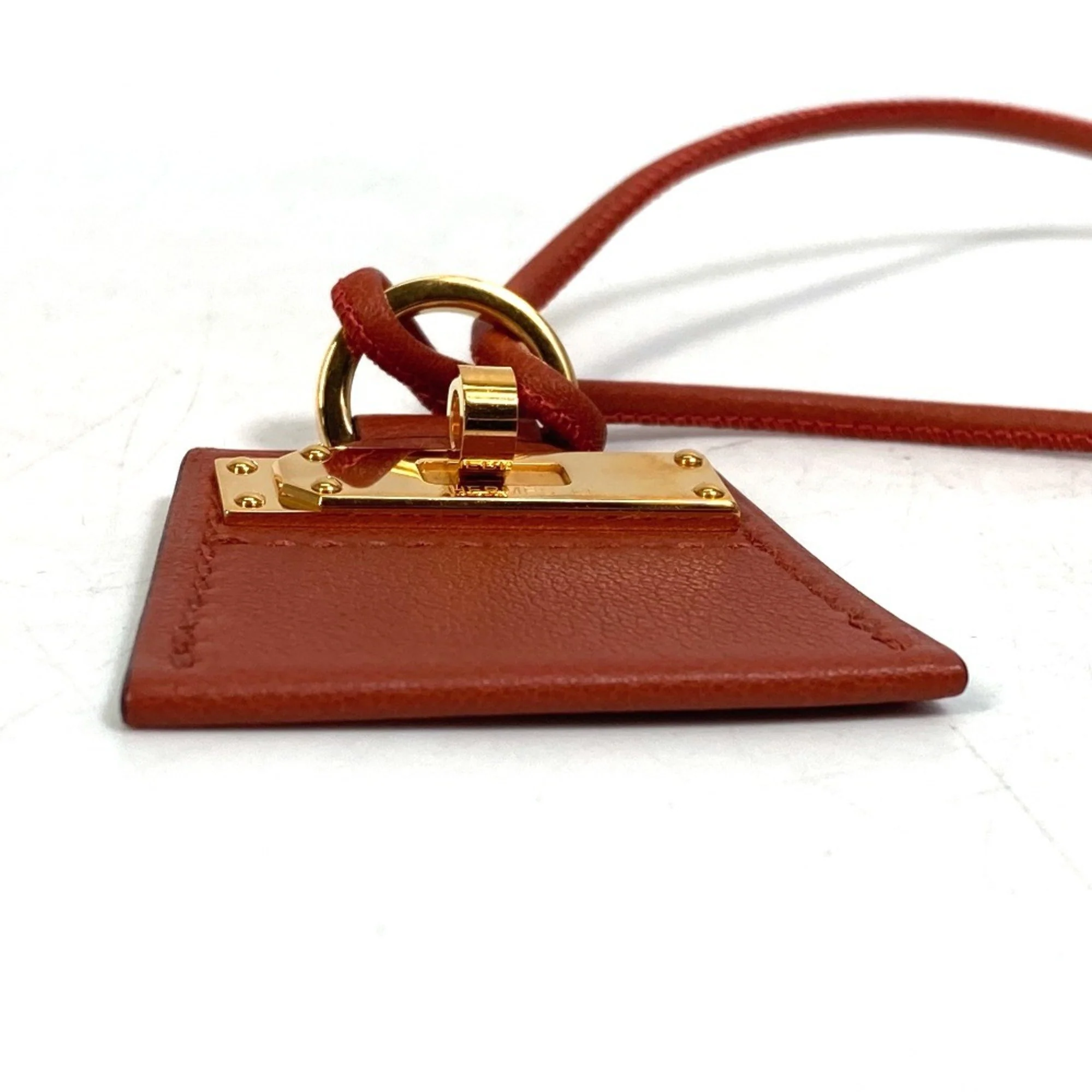 Pendant Necklace Swift Leather Brown - Image 5